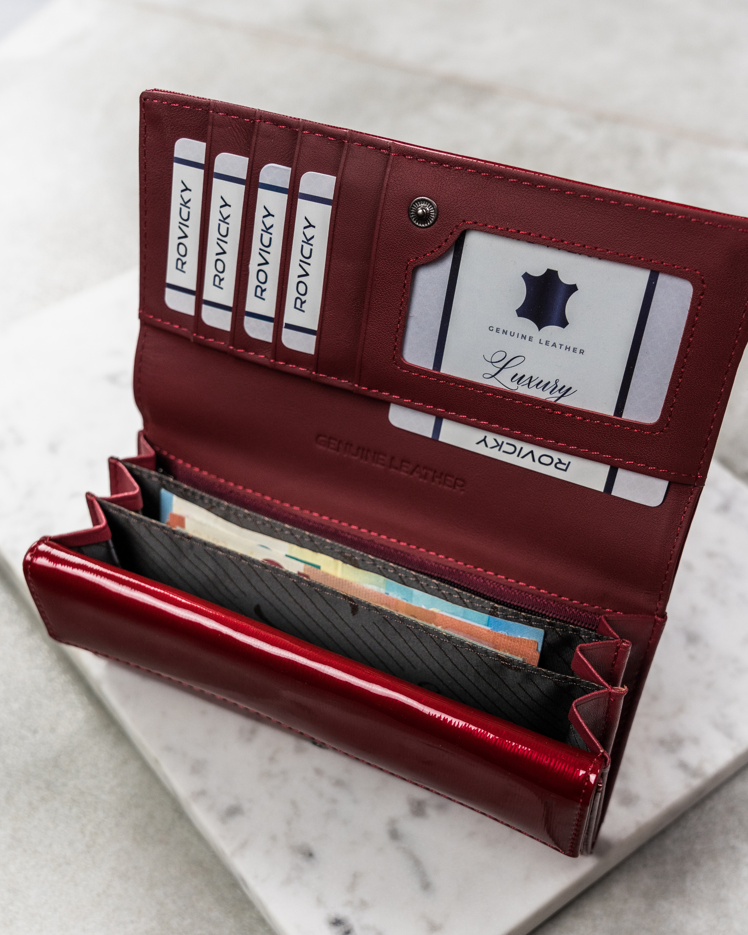 portfel damski skórzany h22-1-sh9-5966 red