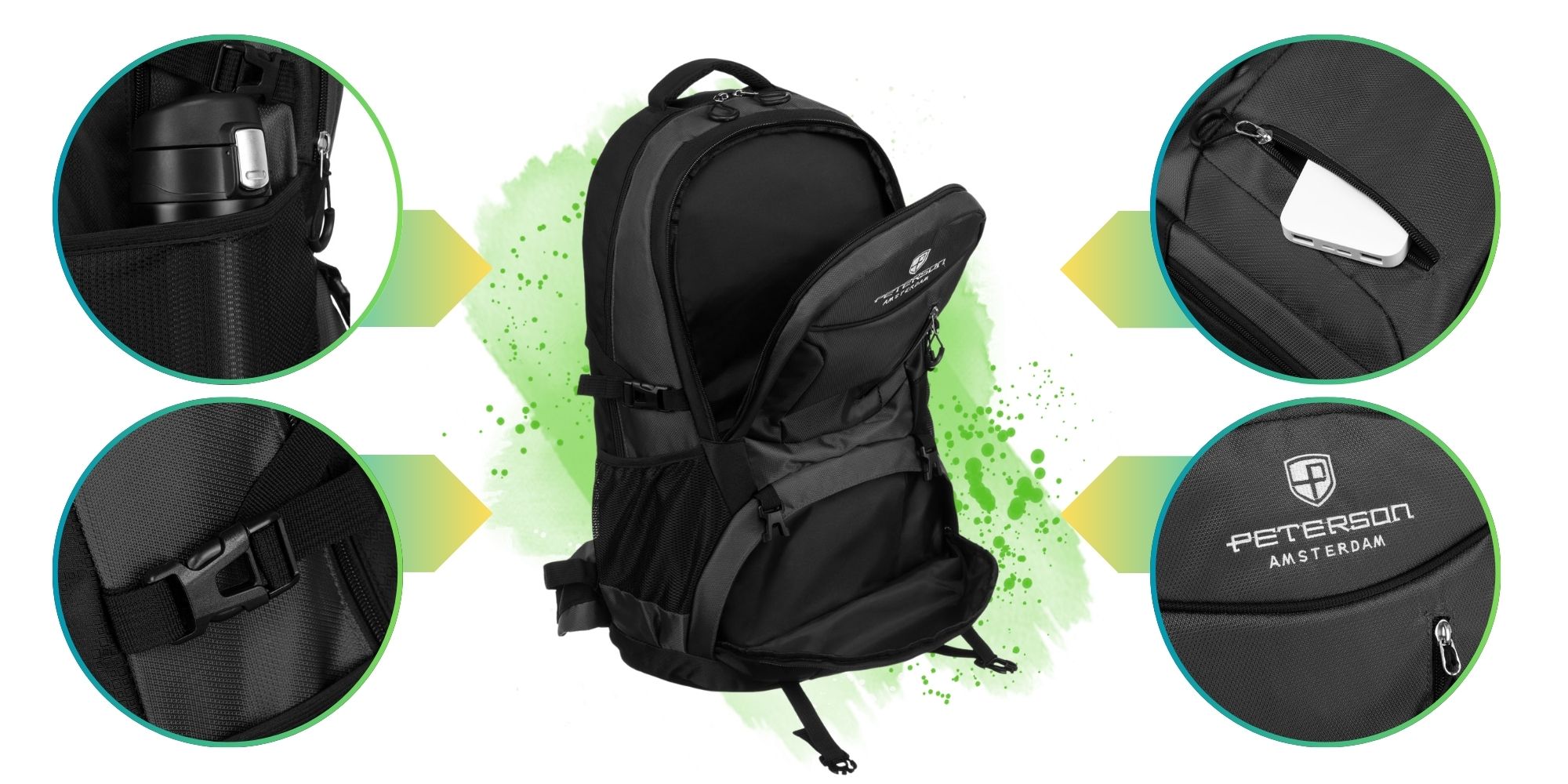 plecak ptn pwy-01-6232 black+gray