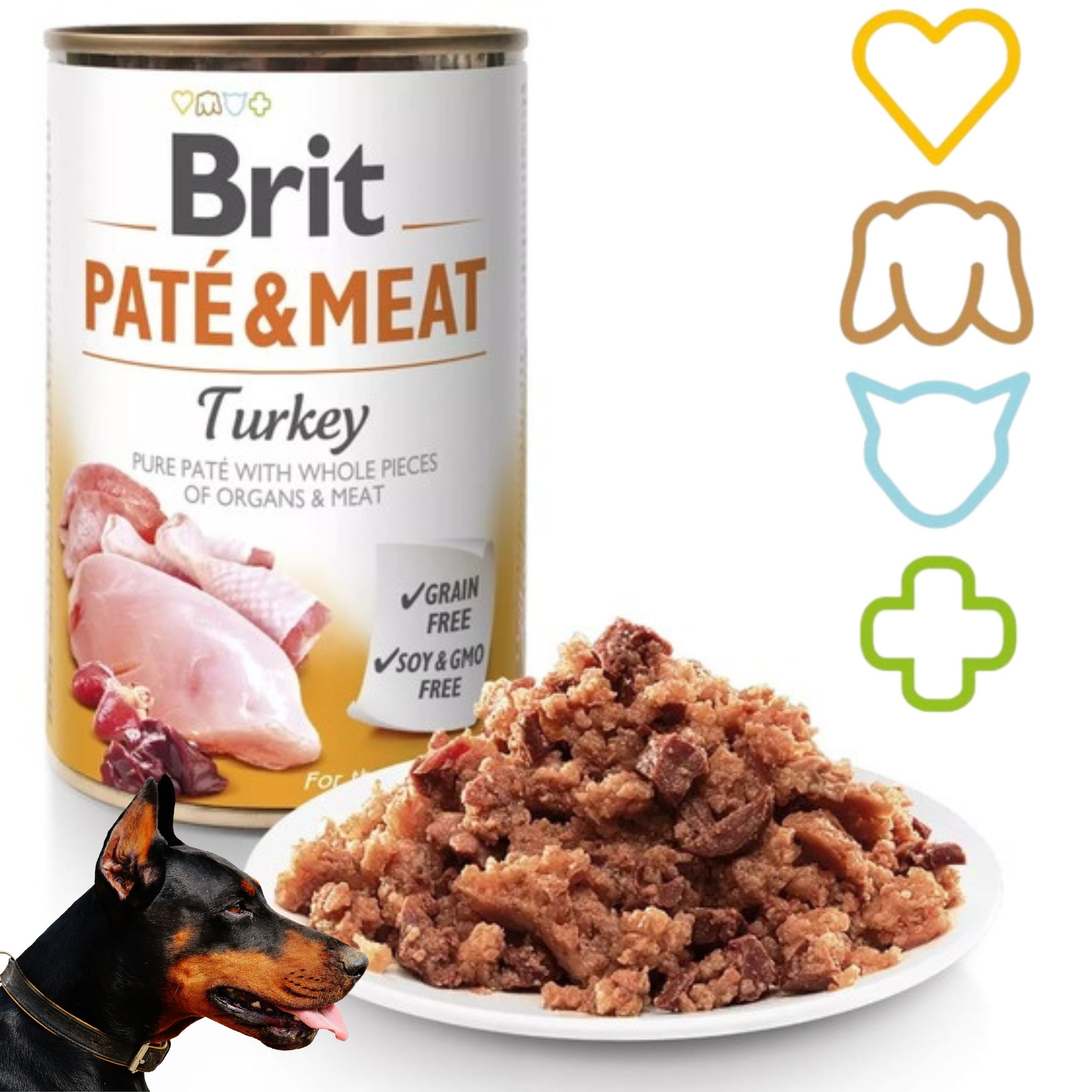 mokra karma dla psa brit pate & meat turkey 400 g z indykiem bezzbożowa