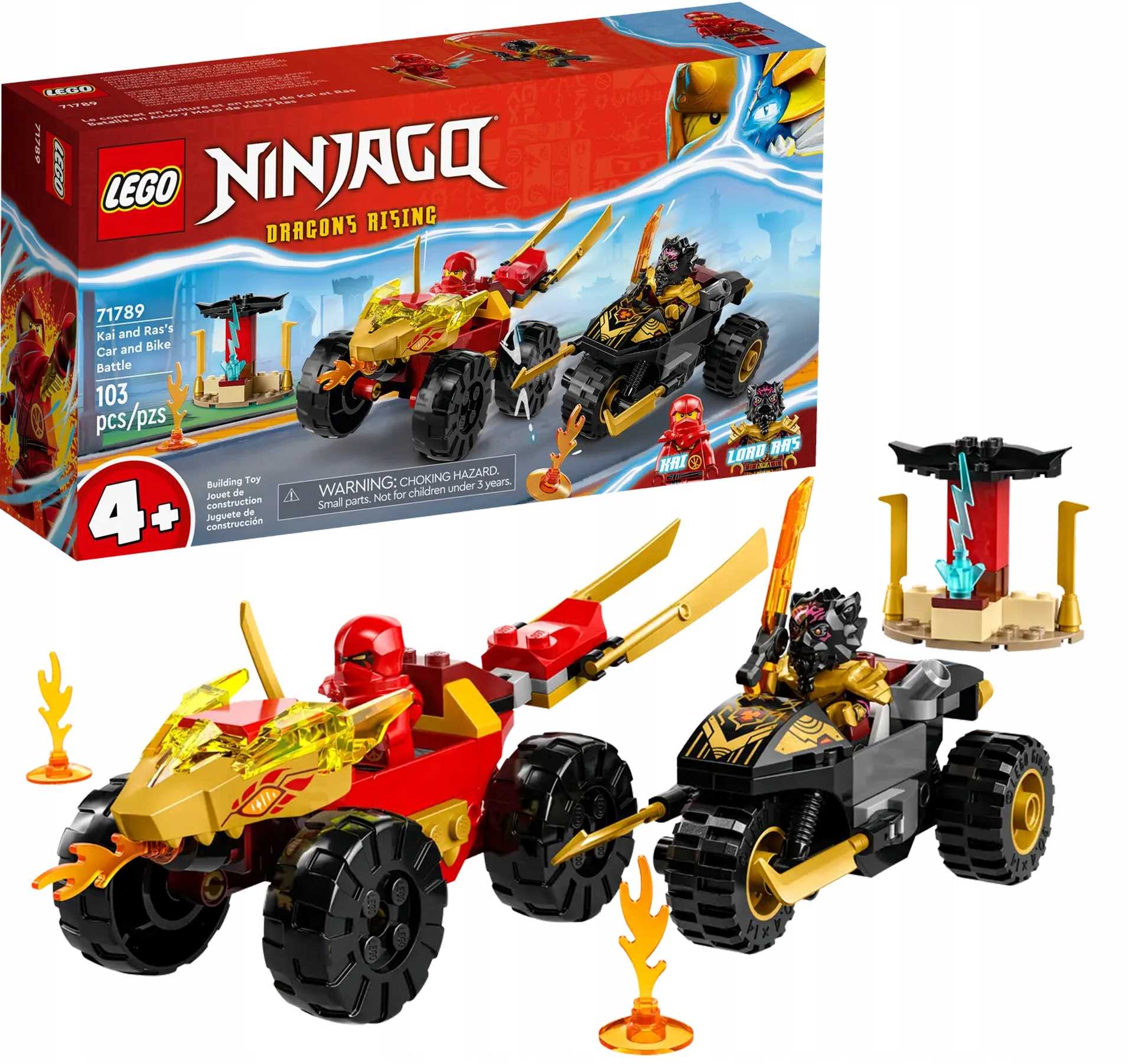 71789 - lego ninjago - bitwa samochodowo-motocyklowa między kaiem a rasem
