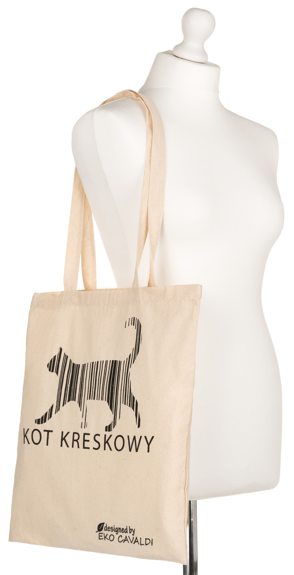 torba bawełni. eko-23-(kot kreskowy)-2105 natural