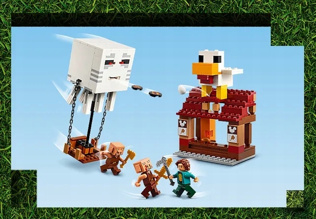 21273 - lego minecraft - atak balonowego ghasta na wioskę