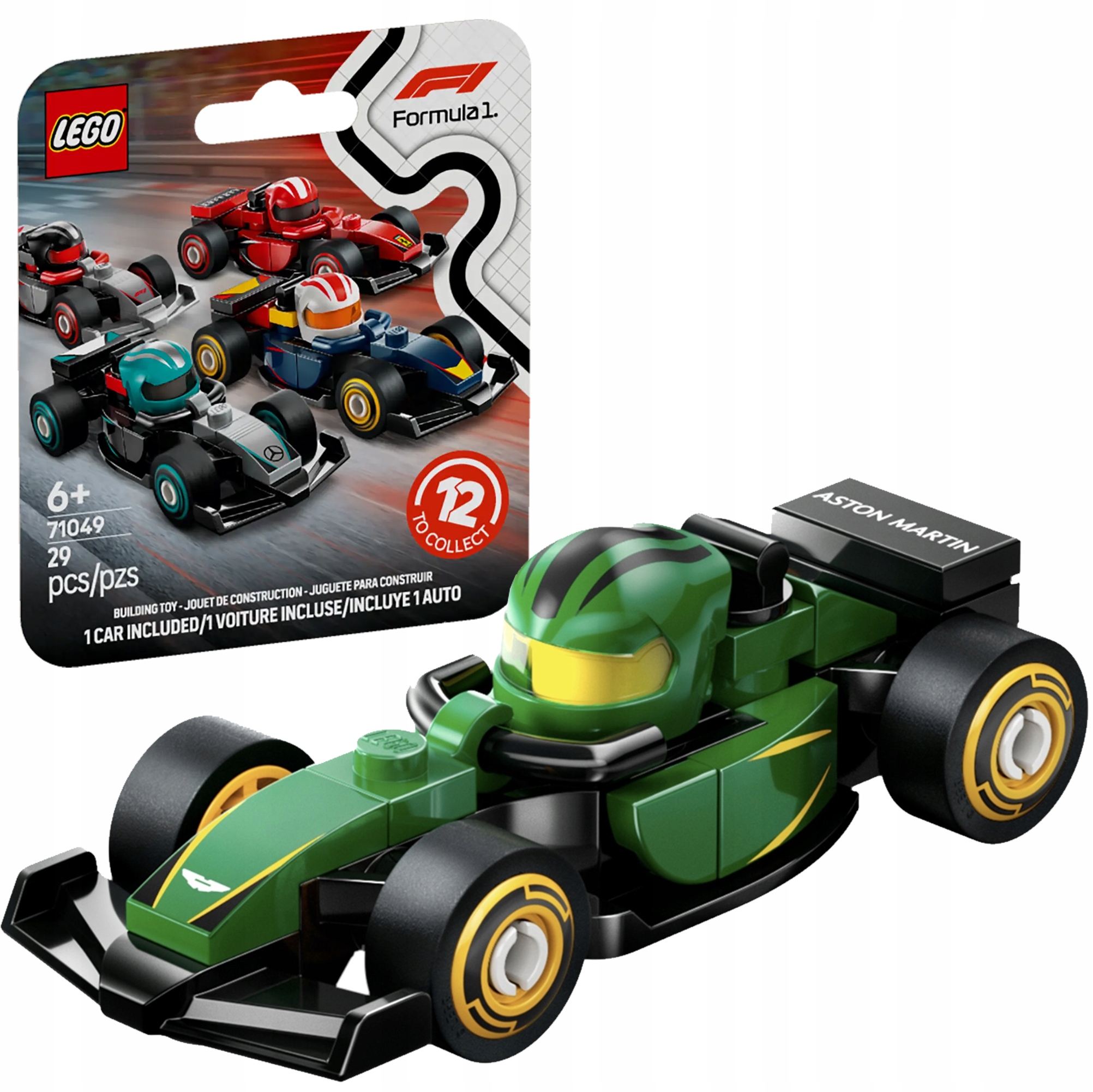 71049 - lego minifigures - bolid formuła f1 aston martin