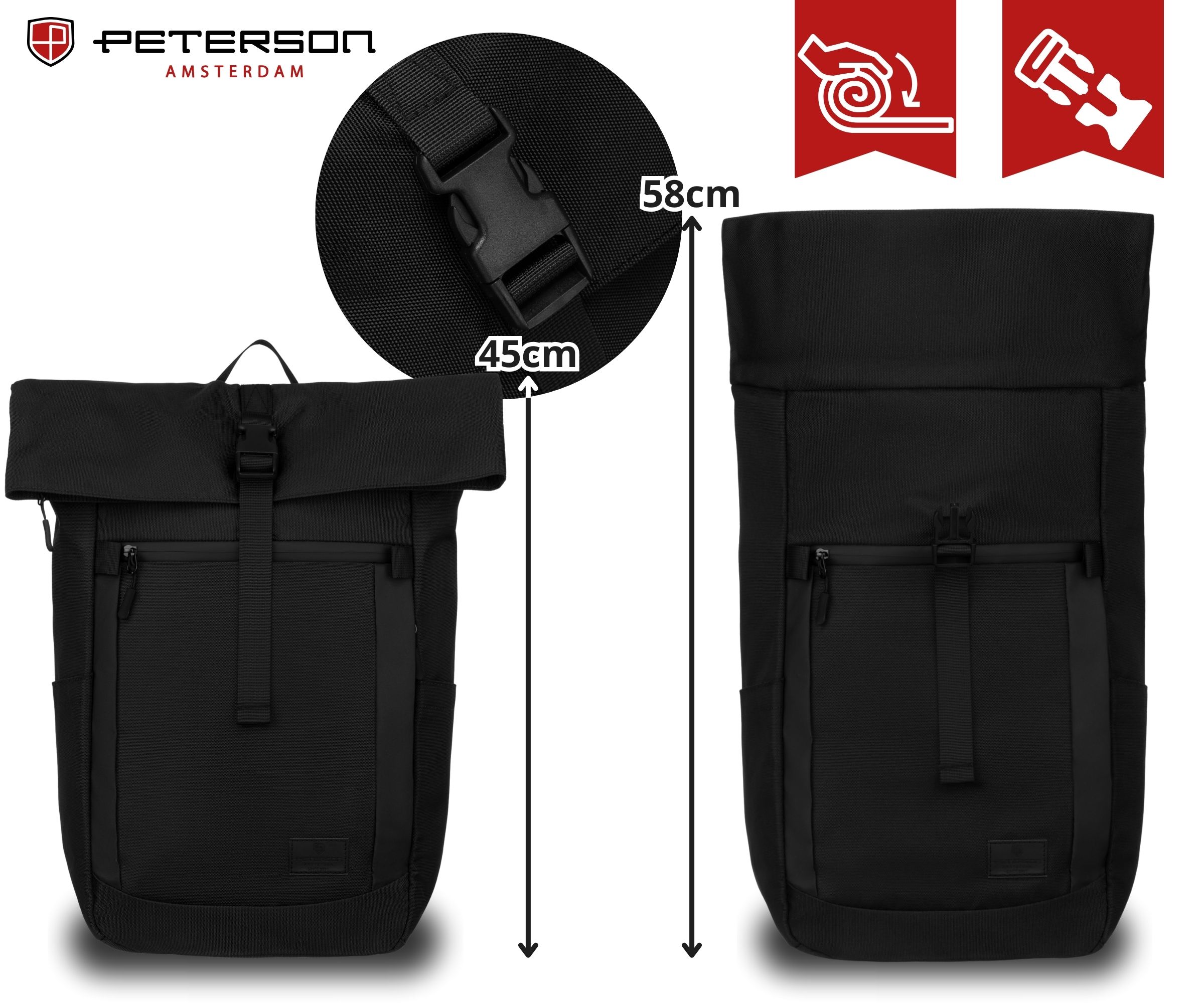 plecak miejski ptn rio-9114 black