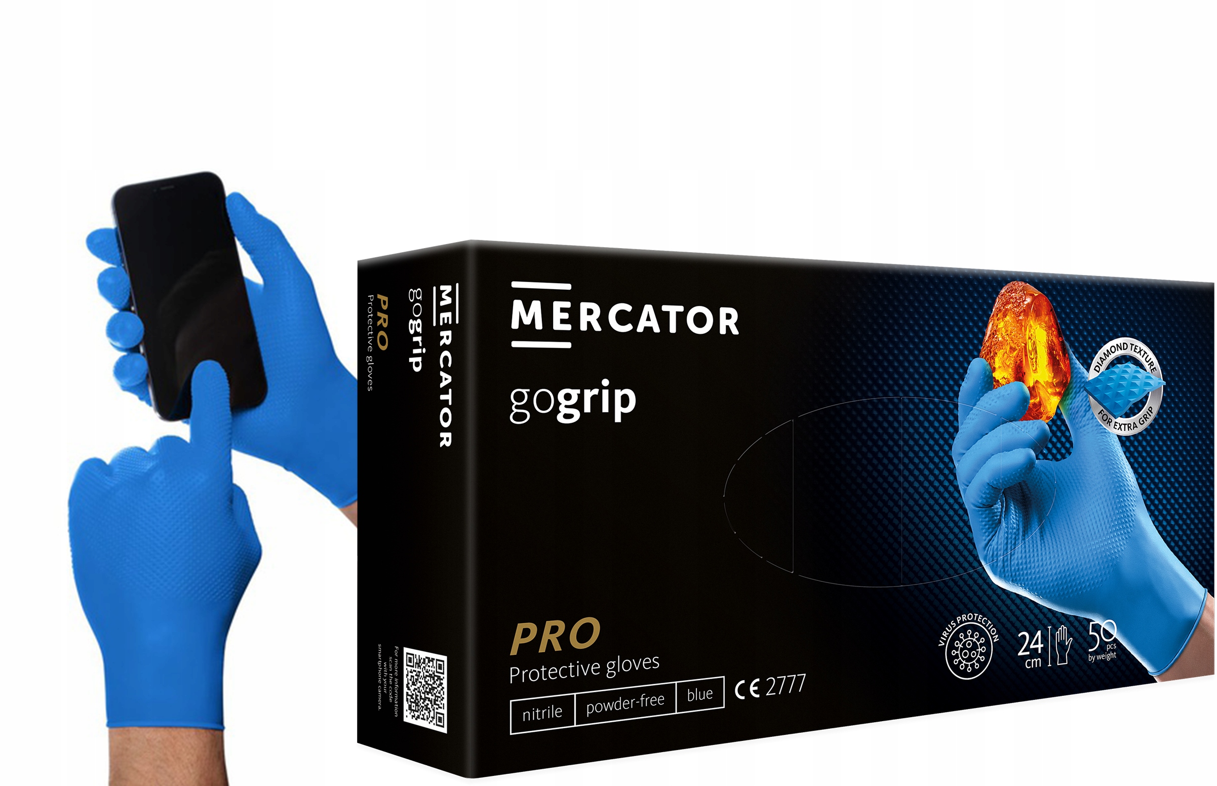 rękawice nitrylowe 50 szt. 10-xl gogrip blue