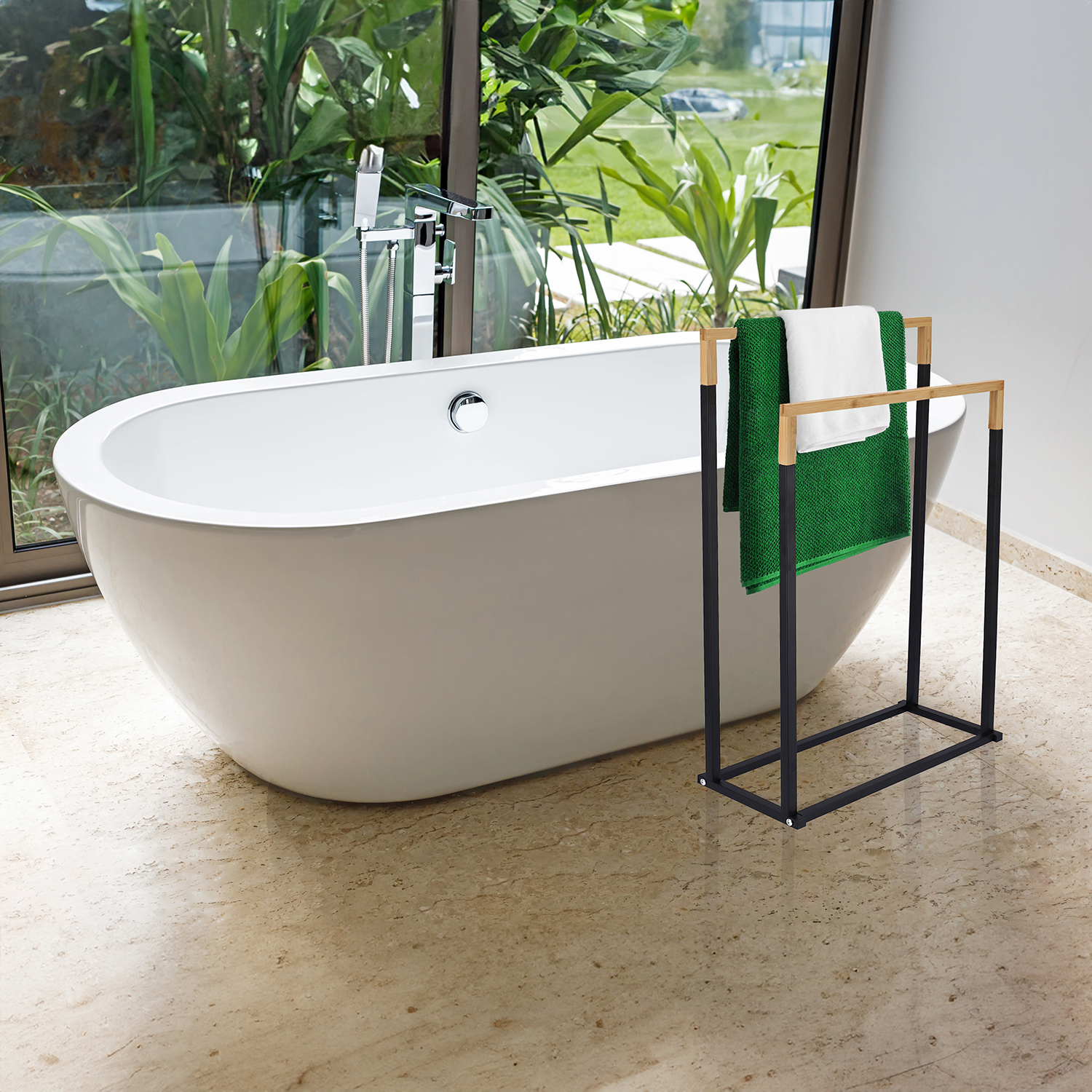 wieszak na ręczniki stojak łazienkowy stojący