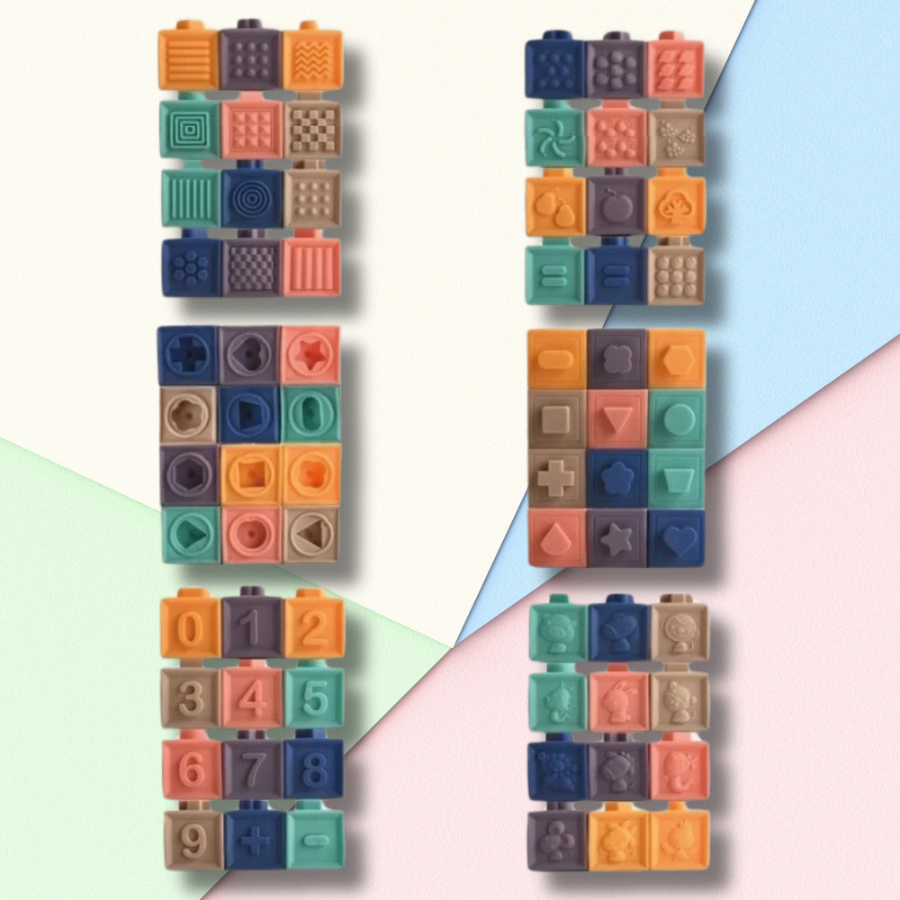 miękkie kreatywne klocki sensoryczne dla niemowląt dzieci funkcja gryzaka