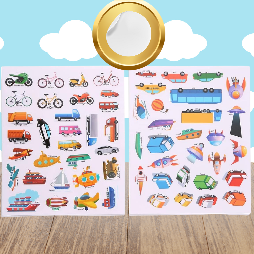 książeczka z naklejkami pojazdami sensoryczna dla dzieci edukacyjna drogi