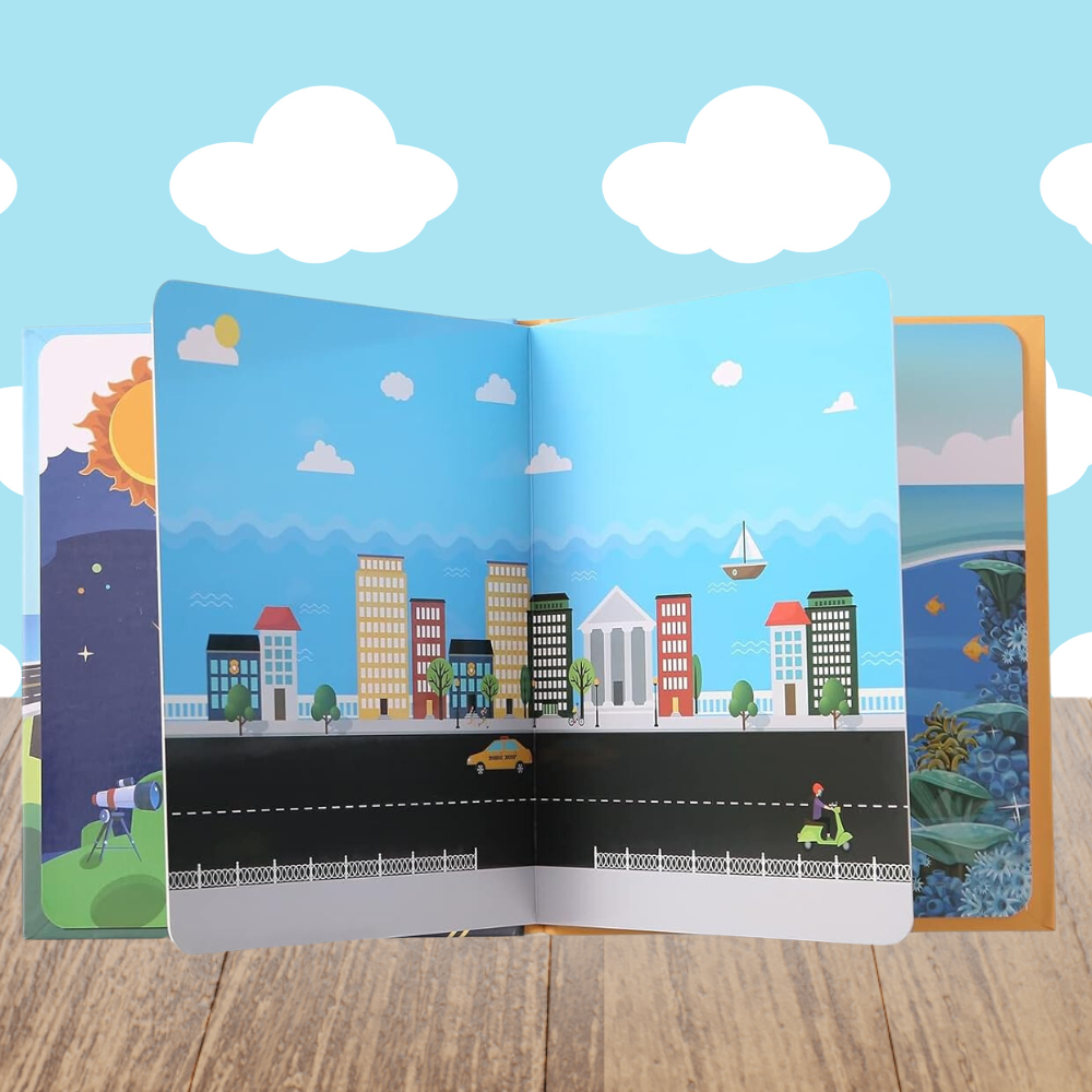 książeczka z naklejkami pojazdami sensoryczna dla dzieci edukacyjna drogi