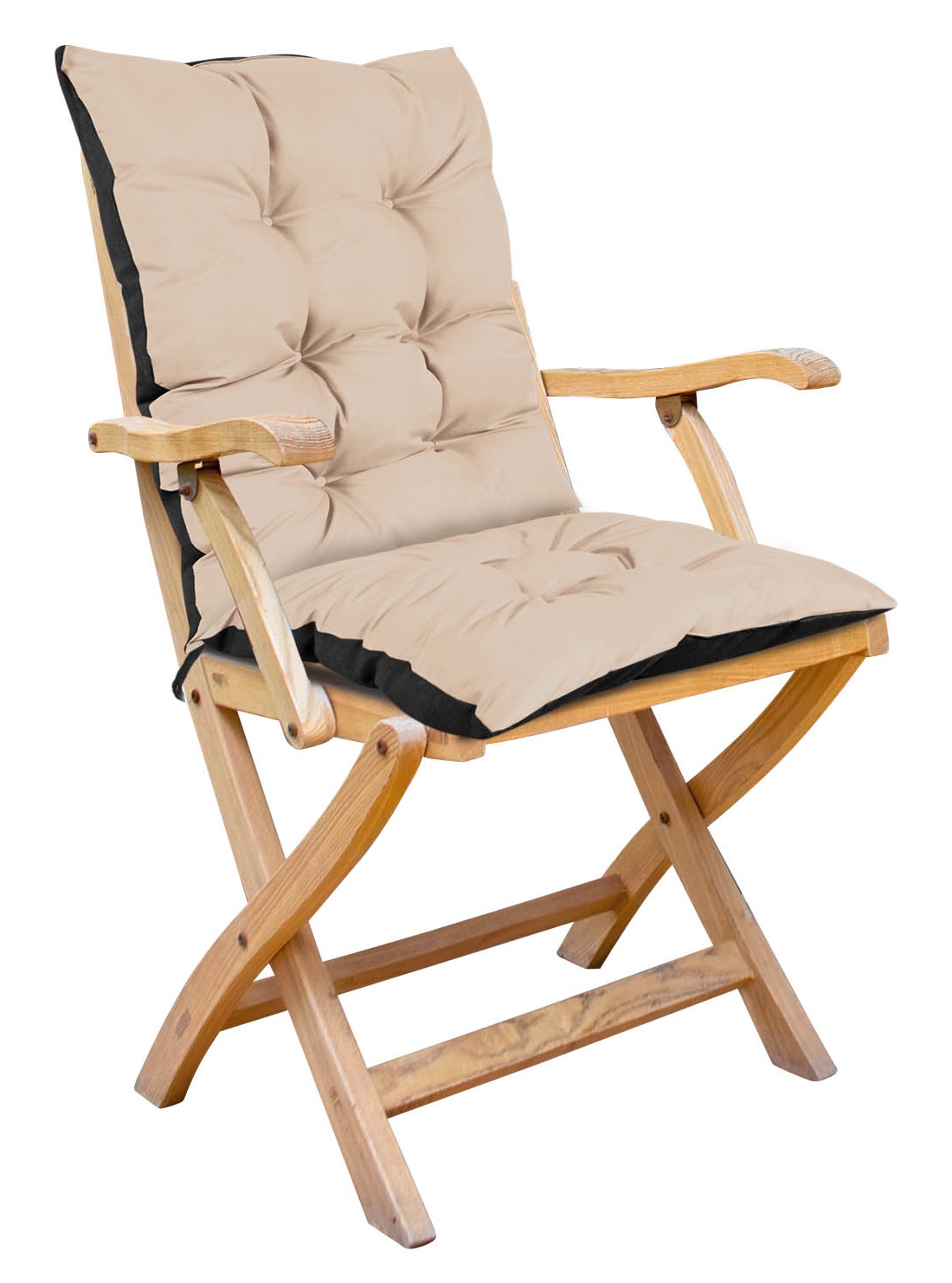 poduszka ogrodowa 50x50x80 cm na krzesło wodoodporna beżowa