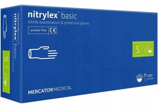 rękawice nitrylowe 100 szt. nitrylex basic dark blue 7-s
