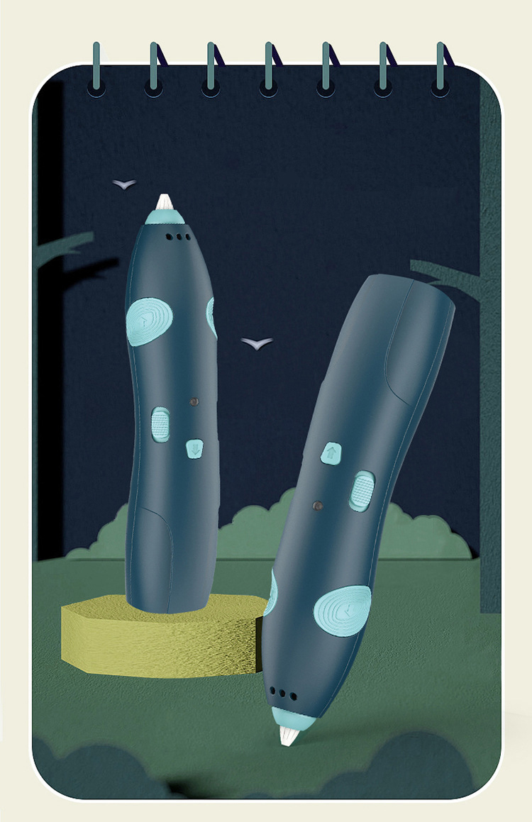 długopis drukarka 3d pen bezpieczny zestaw + wzory niebieski