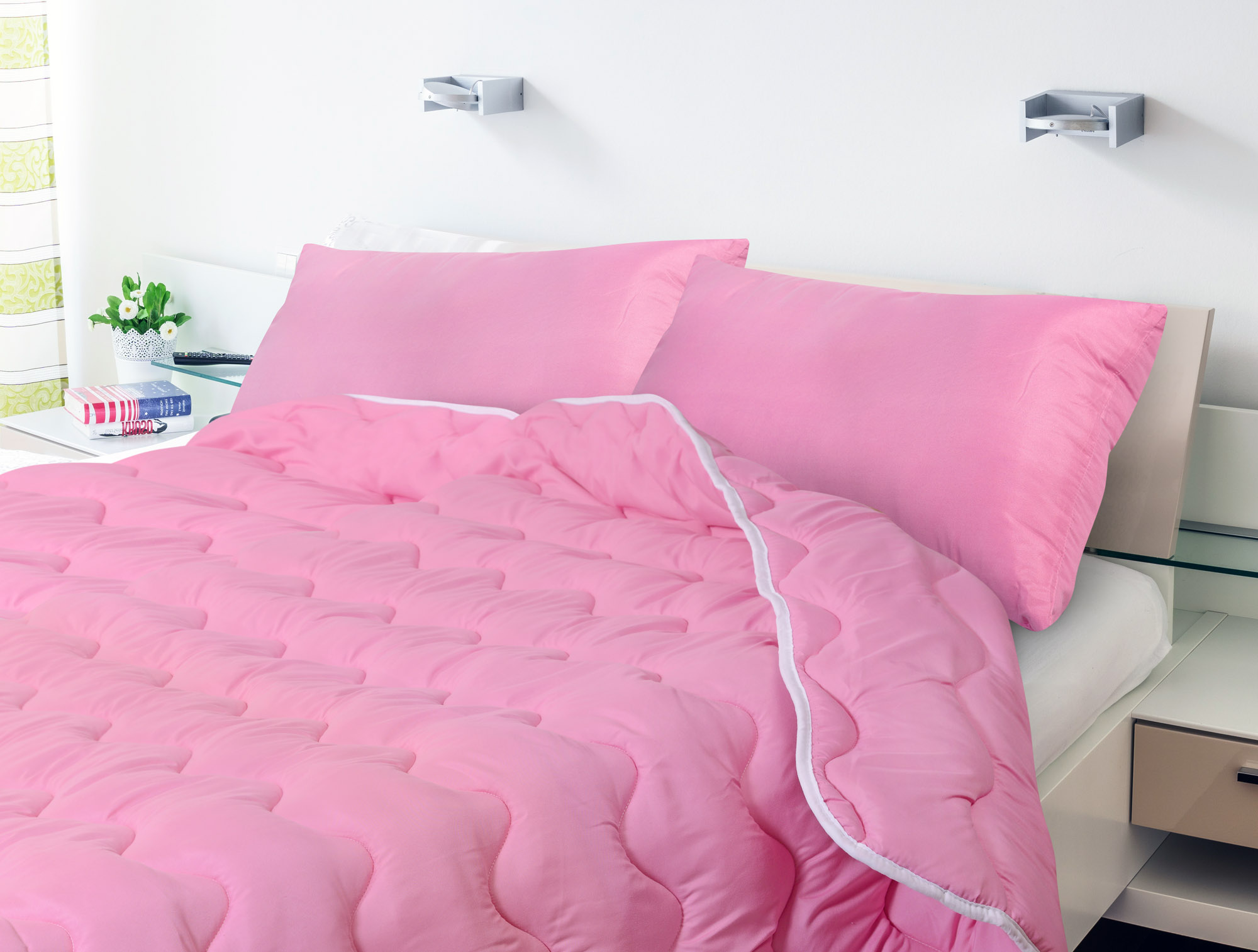 poduszka 80x40 cm antyalergiczna mikrofibra różowa silikon