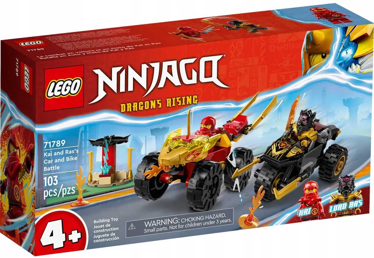 71789 - lego ninjago - bitwa samochodowo-motocyklowa między kaiem a rasem