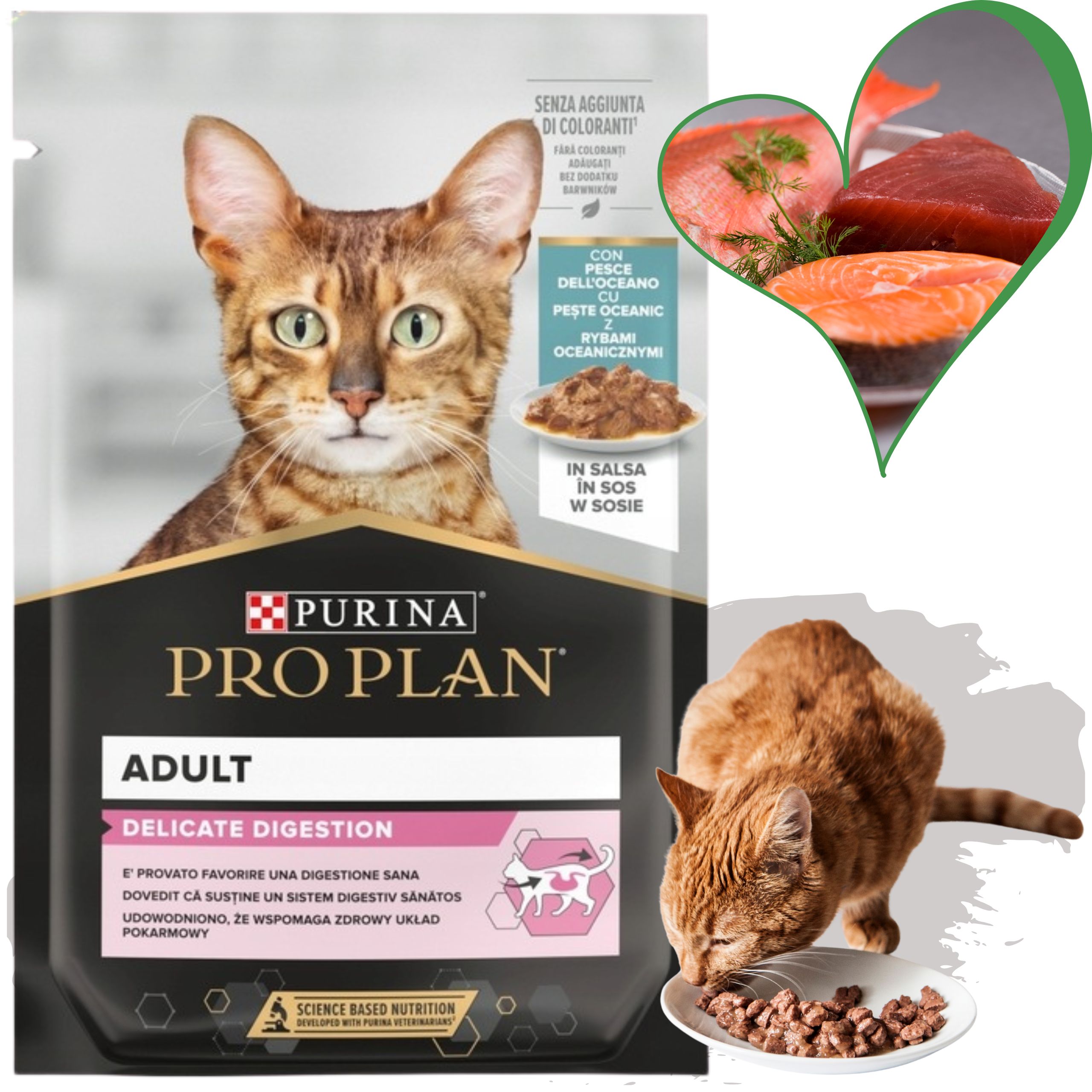 karma mokra dla kota pro plan delicate z rybami 85 g zdrowe jelita kotów