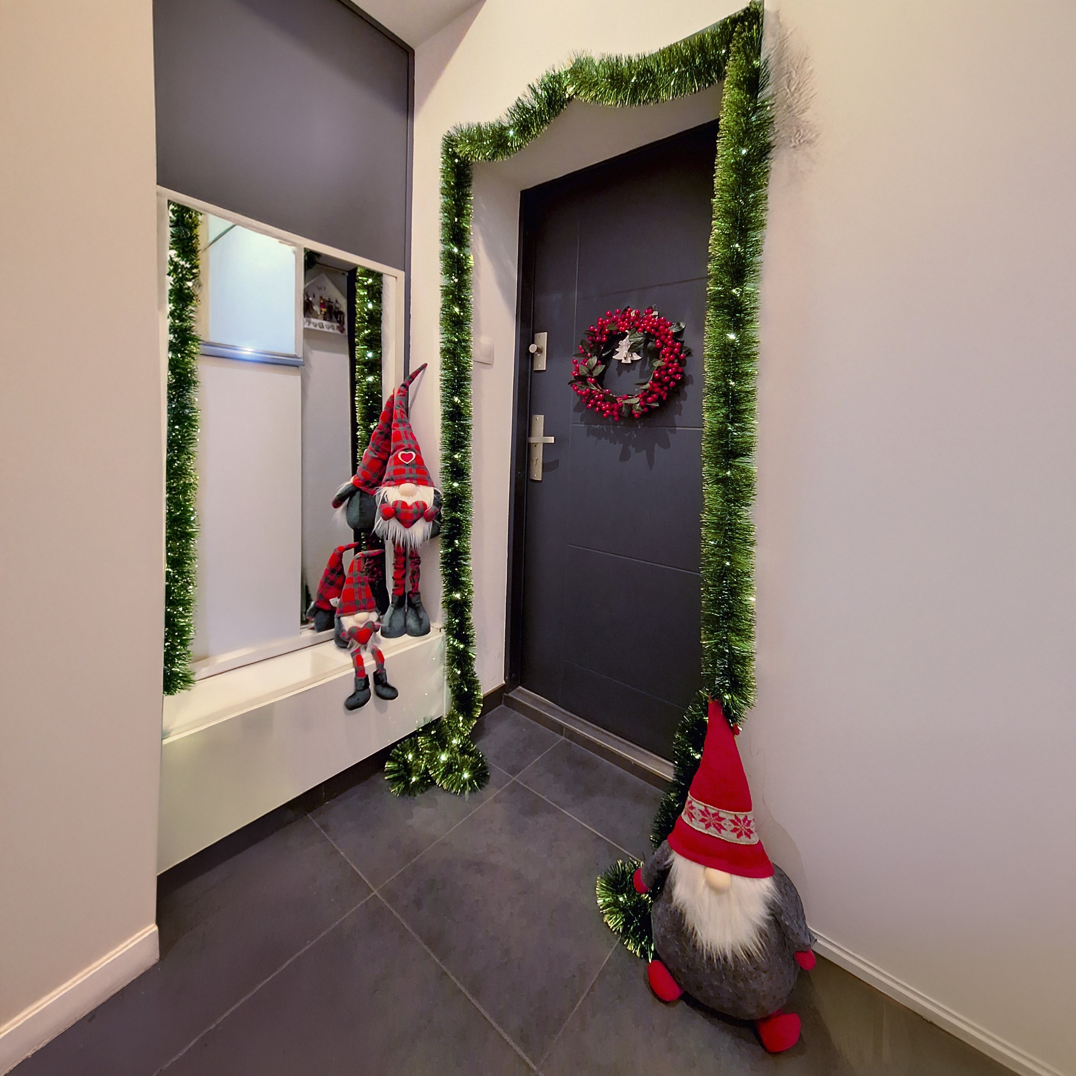 łańcuch led choinkowy zielony na baterie świąteczny na choinkę 6 metrów