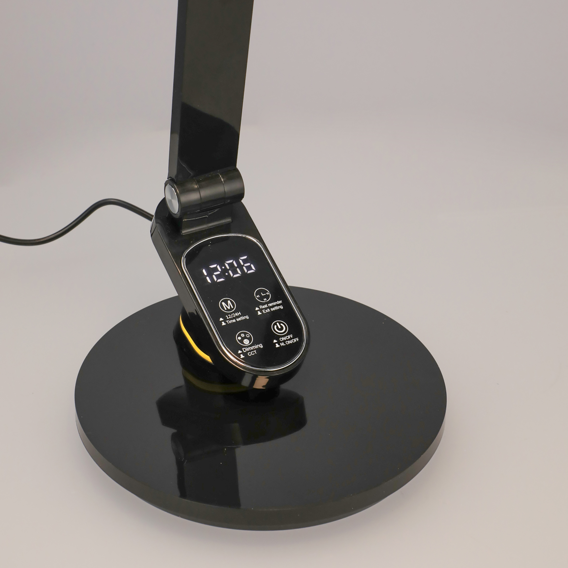 lampka biurkowa szkolna na biurko stołowa led trzy barwy do pracy z zegarem