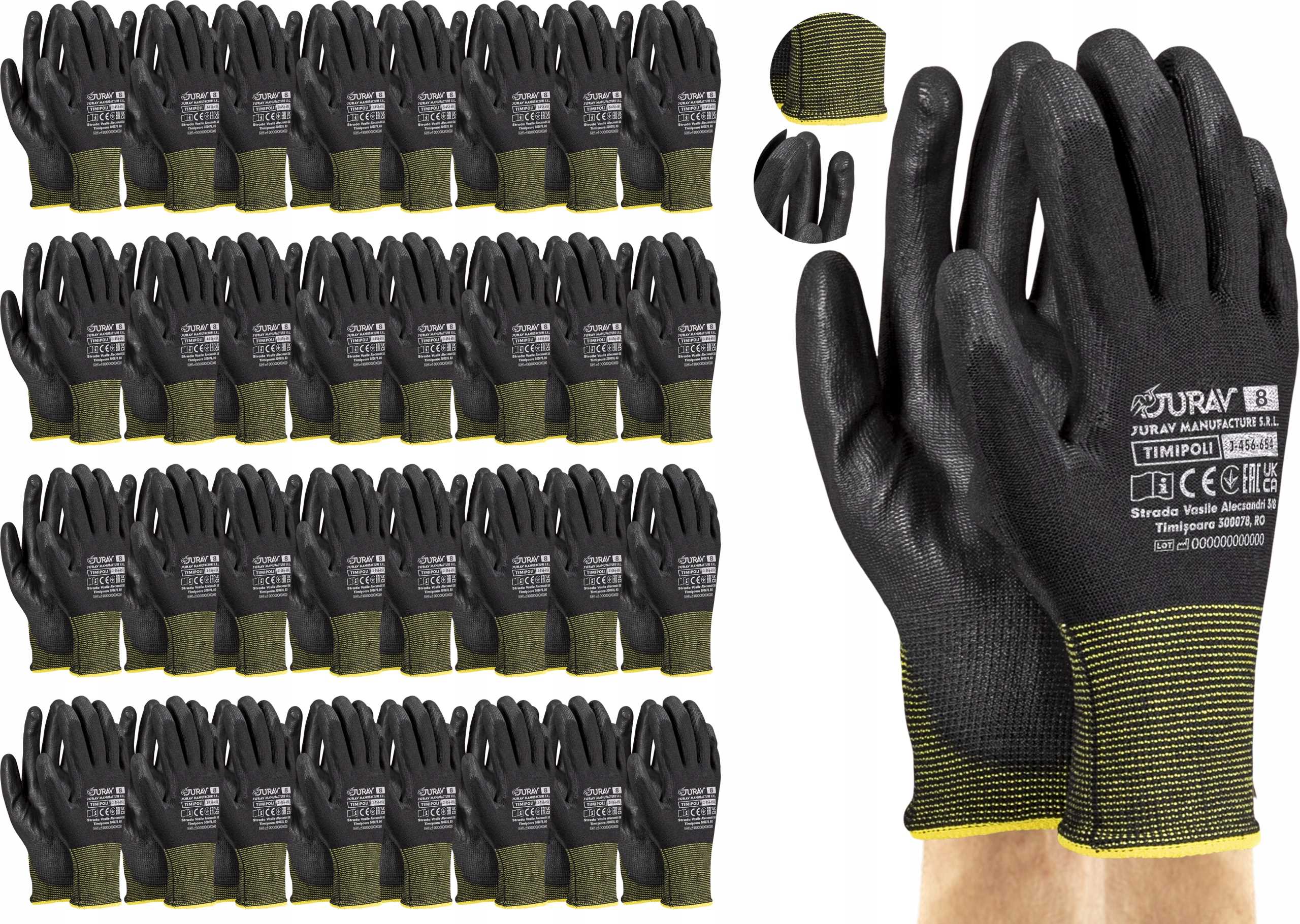 rękawice robocze czarne j-timipoli_bb8-m - 120 par