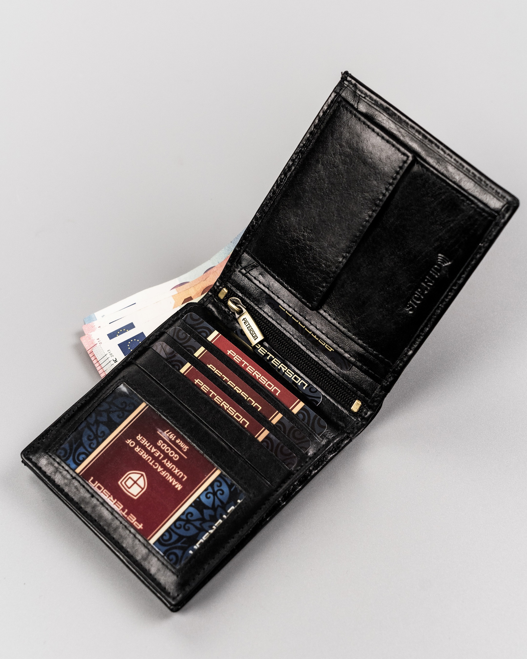 elegancki portfel męski na karty — peterson