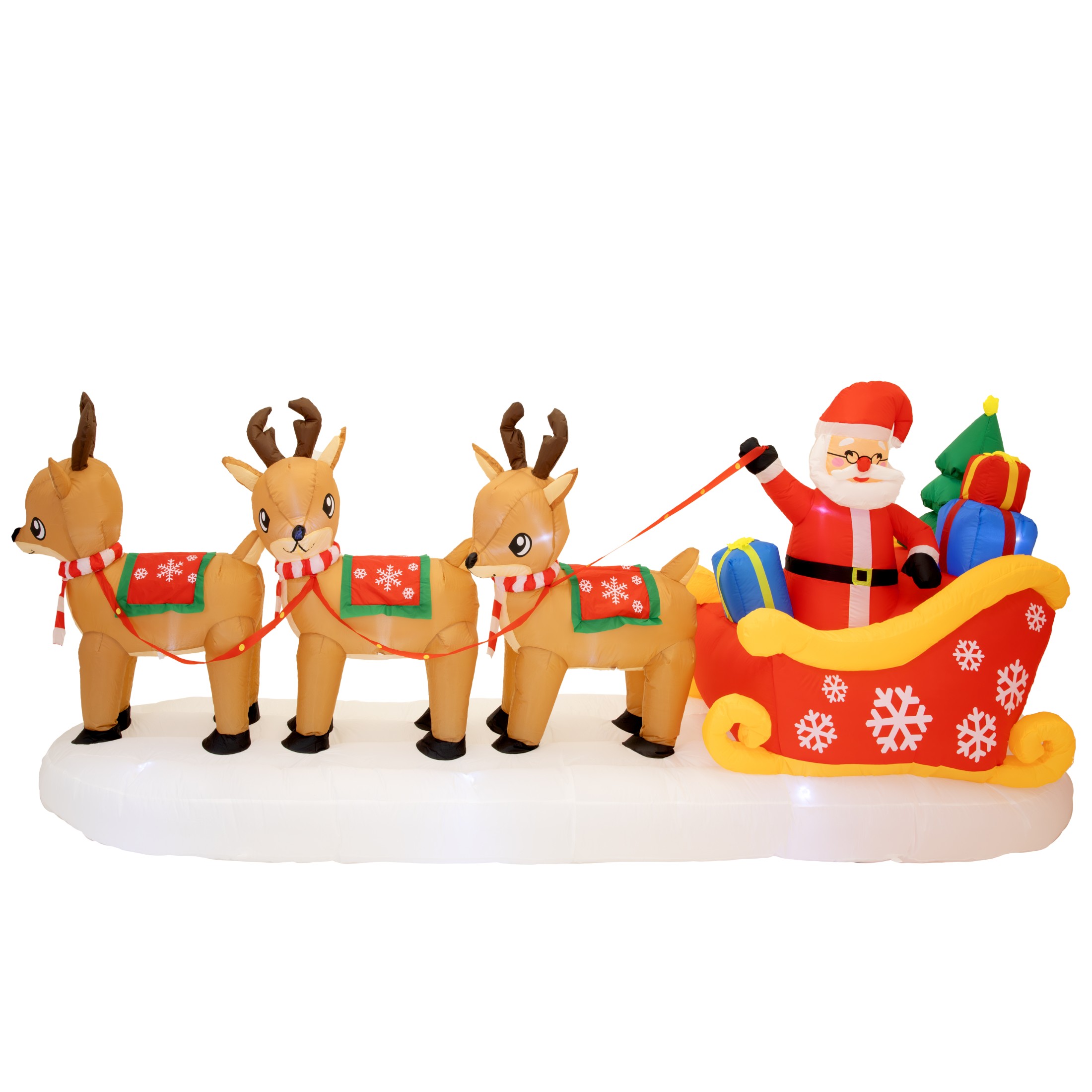 mikołaj nadmuchiwany dekoracja świąteczna sanie renifer dmuchaniec jumihome