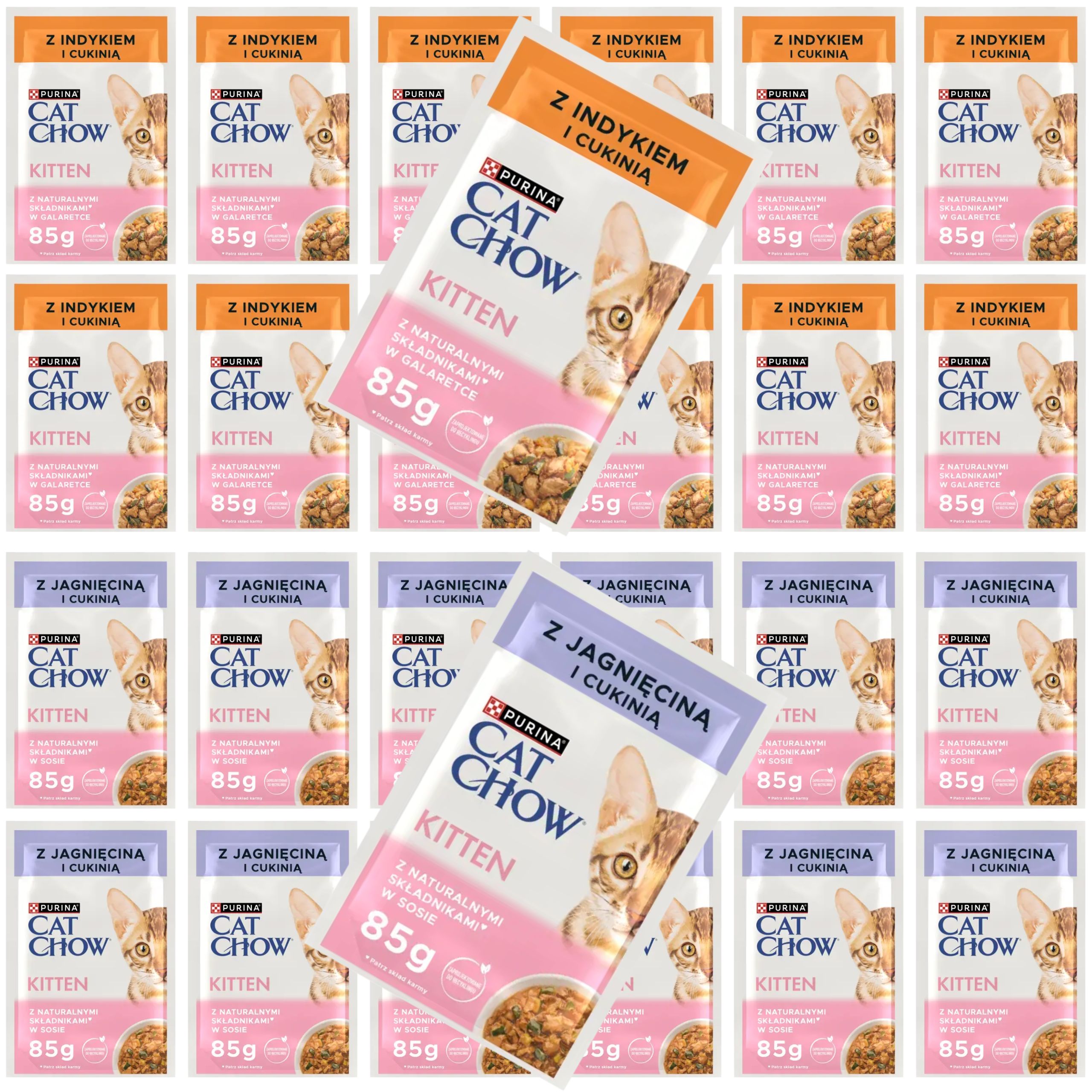 karma mokra dla kociąt purina cat chow kitten jagnięcina indyk cukinia 85 g