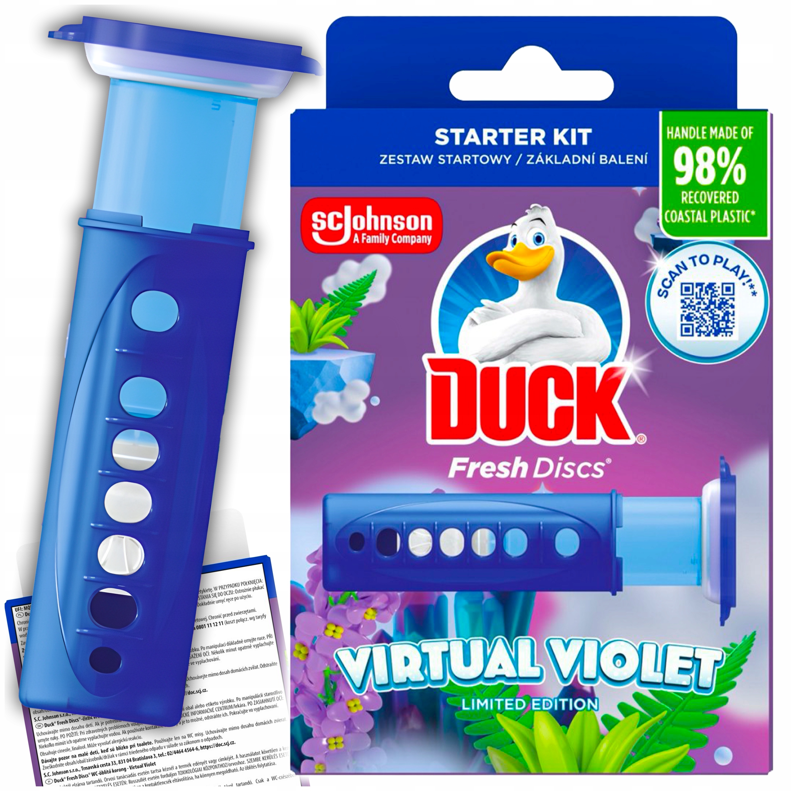 duck fresh discs virtual violet - żelowy krążek do toalety 36ml + aplikator