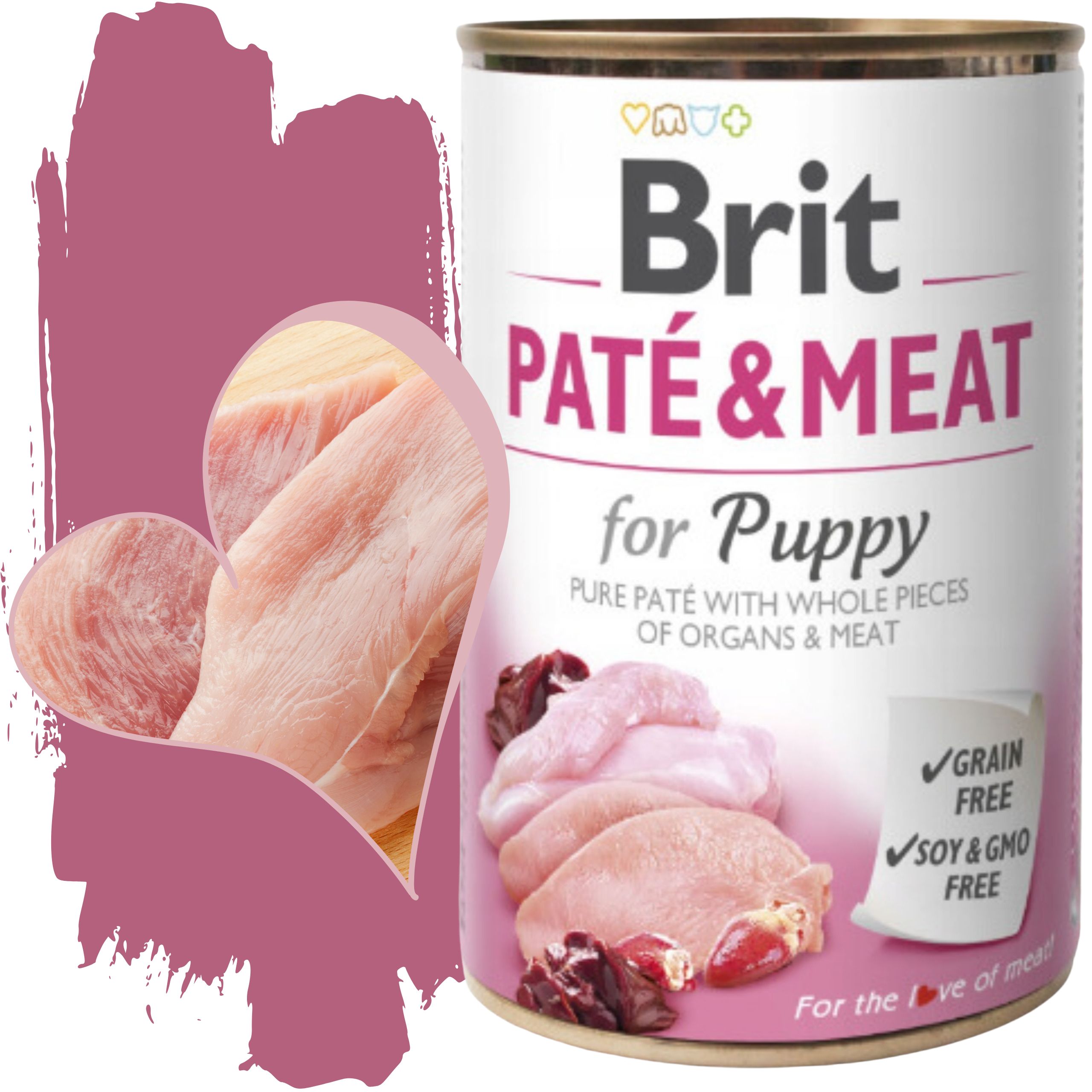 mokra karma dla psa brit pate & meat puppy 400 g indyk i kurczak szczenięta