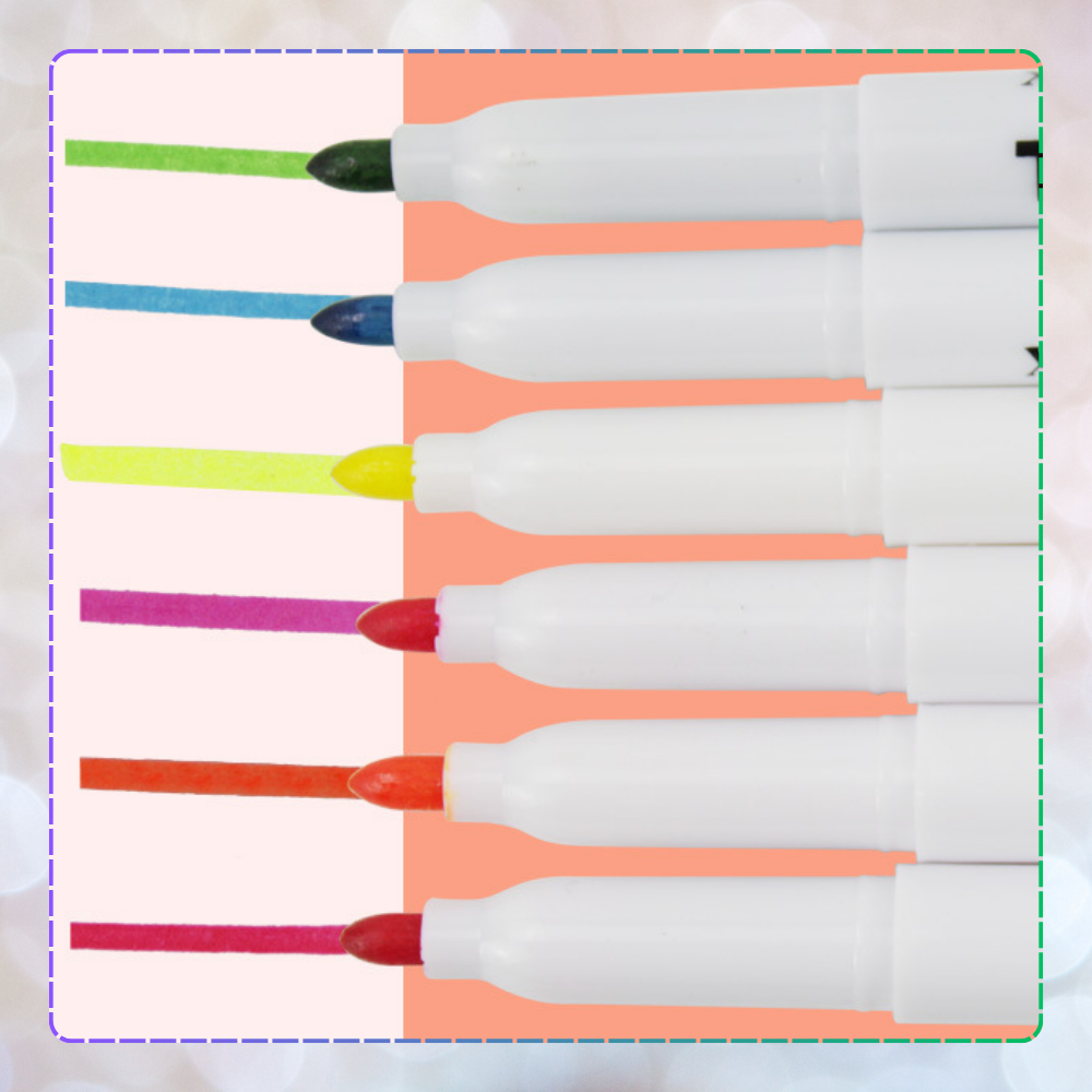 pisaki do tkanin ubrań koszulek markery flamastry mazaki zestaw 6 kolorów