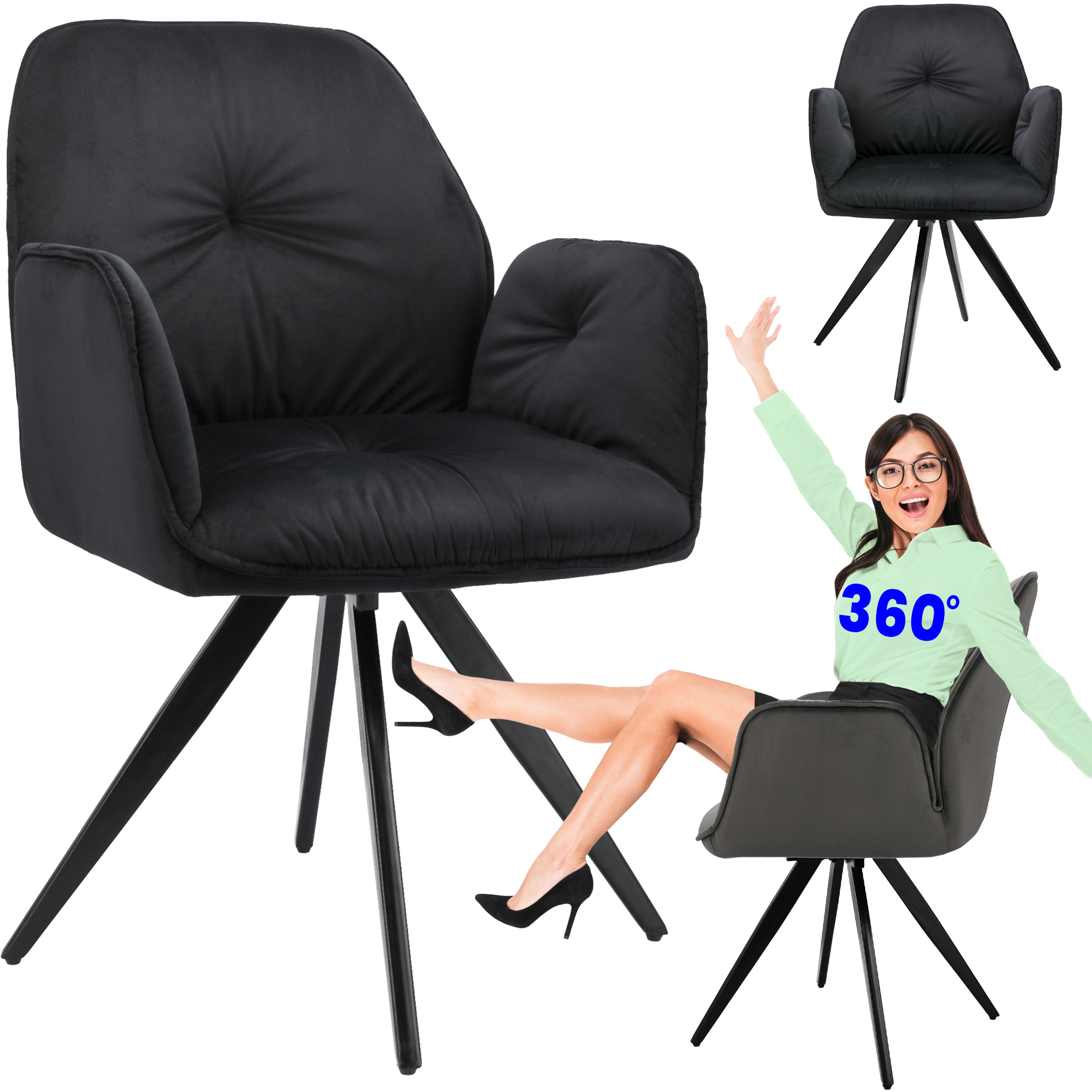 krzesło obrotowe perla czarny