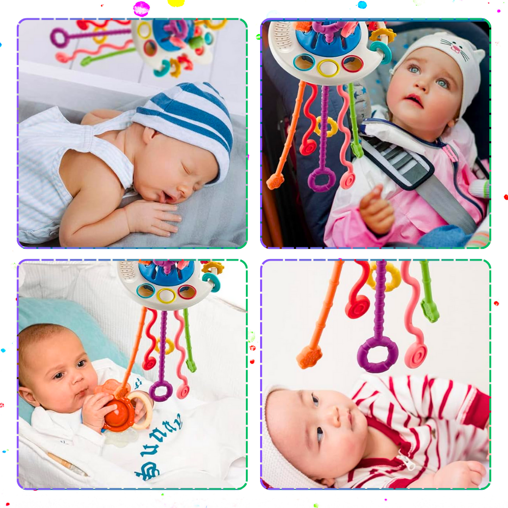 zabawka sensoryczna dla niemowlaka 4 w 1 ośmiornica rozwój zmysłów dziecka