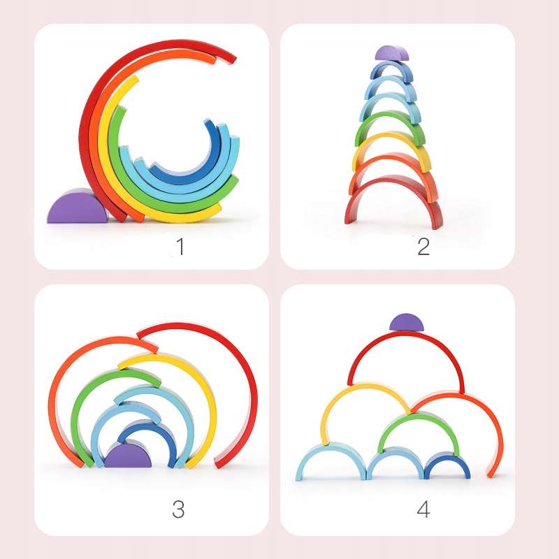 drewniane klocki tęcza jhtoy-318