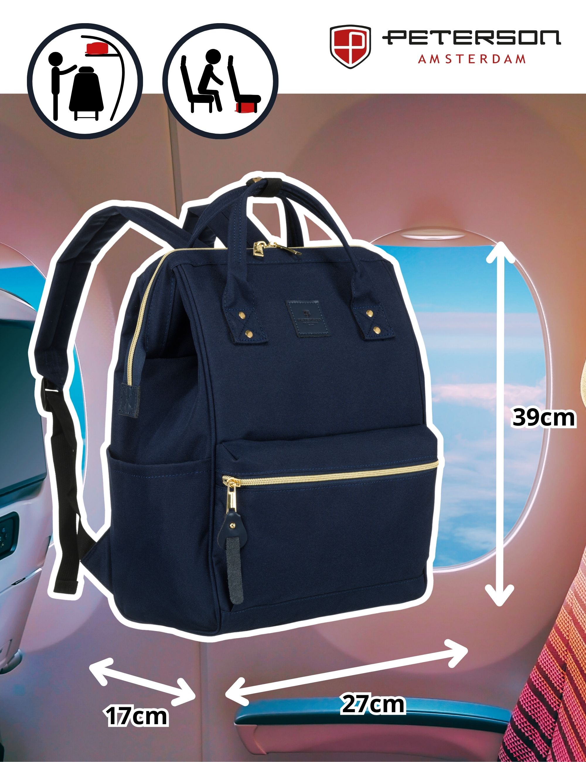 plecak materiałowy ptn alfa-6010 navy