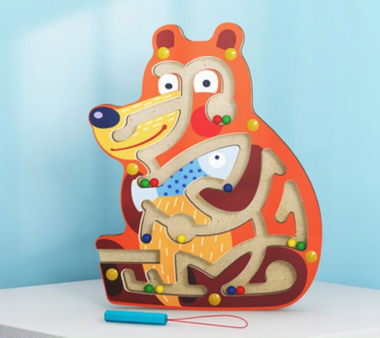 drewniany labirynt miś jhtoy-312