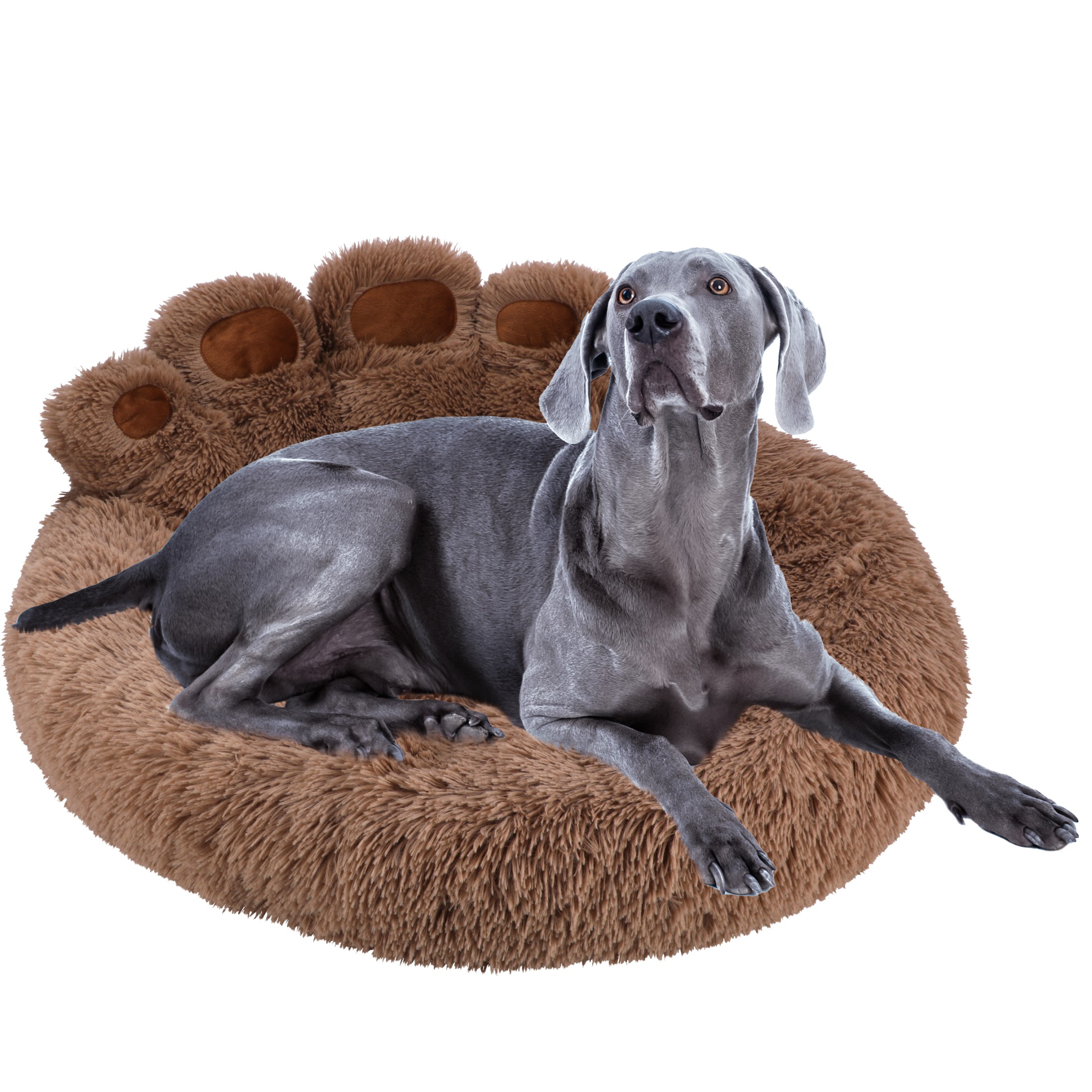 pluszowe okrągłe legowisko kojec dla psa kota poduszka posłanie 60x60 łapka