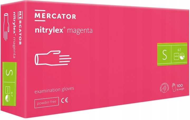 rękawice nitrylowe 100 szt. 7-s nitrylex magenta - 10 szt.