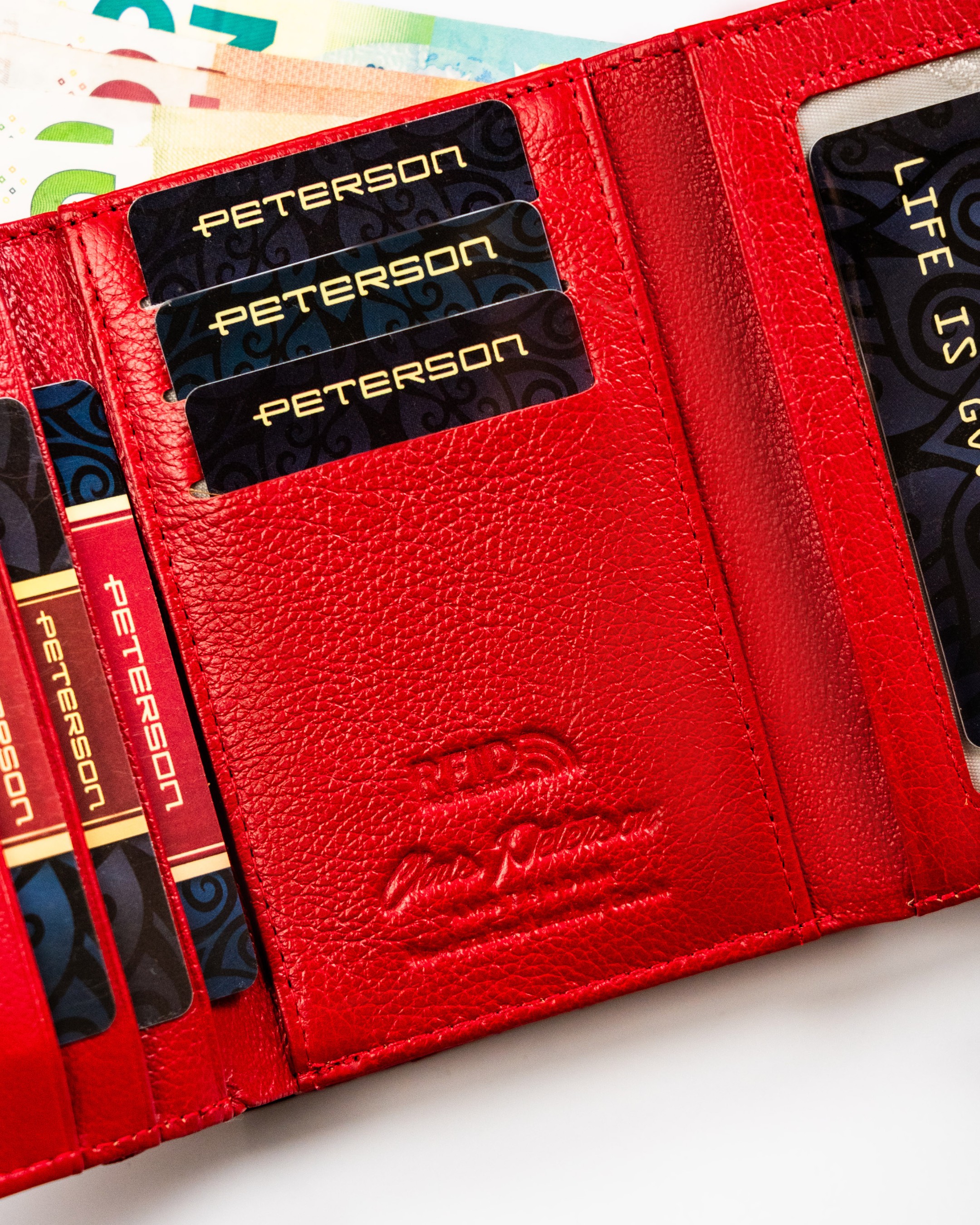 portfel damski skórzany ptn 15-09-cb-8782 red