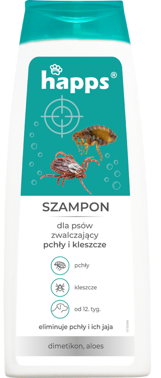 happs - szampon dla psów na pchły i kleszcze 250ml