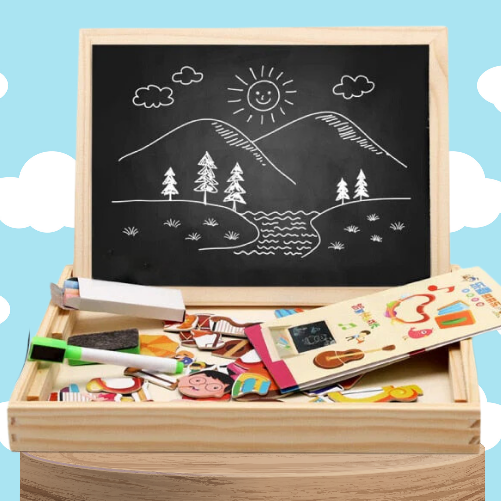 tablica magnetyczna suchościeralna kredowa farma dla dzieci pudełko j