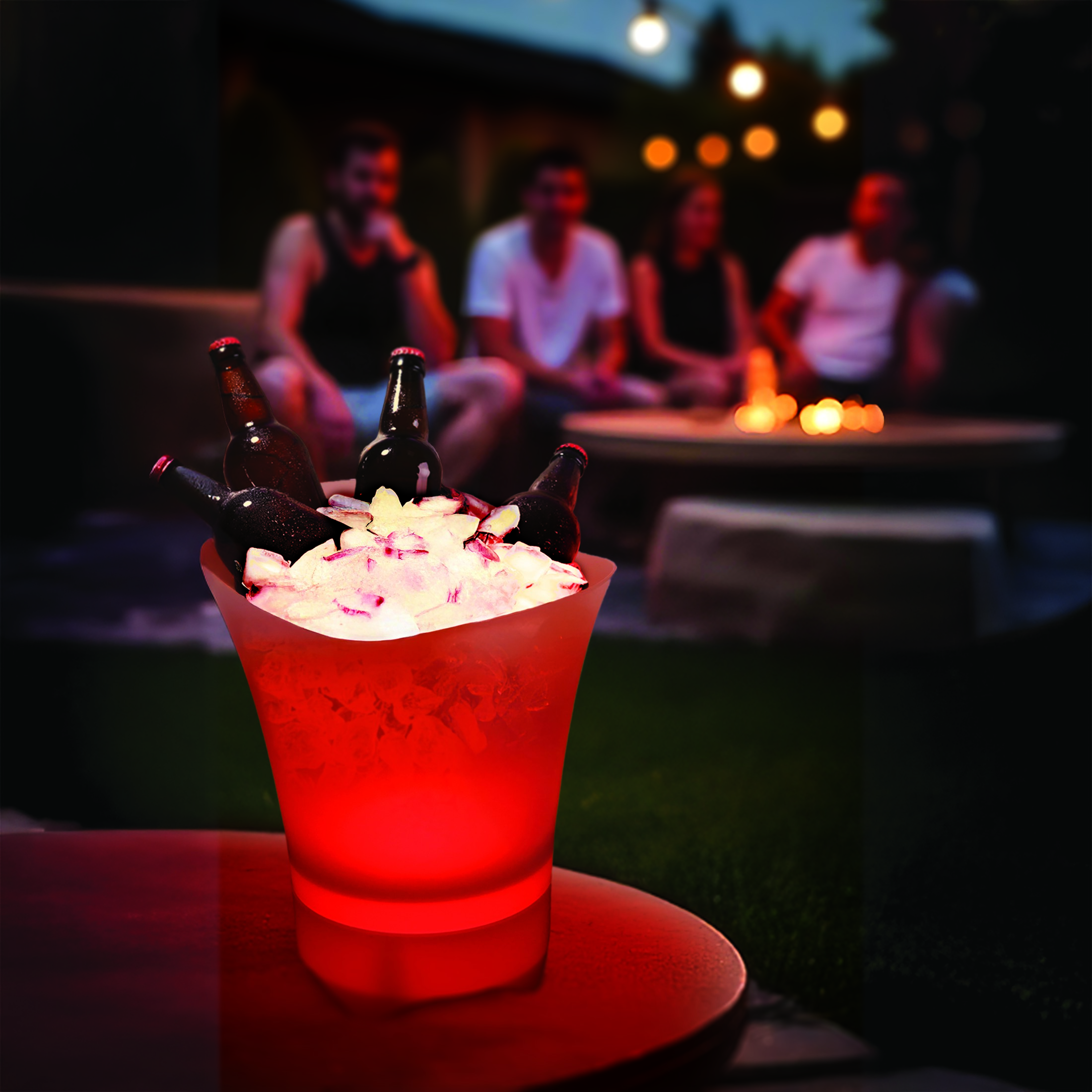 pojemnik wiaderko na lód rgb światło led cooler do lodu 5l na szampana duże