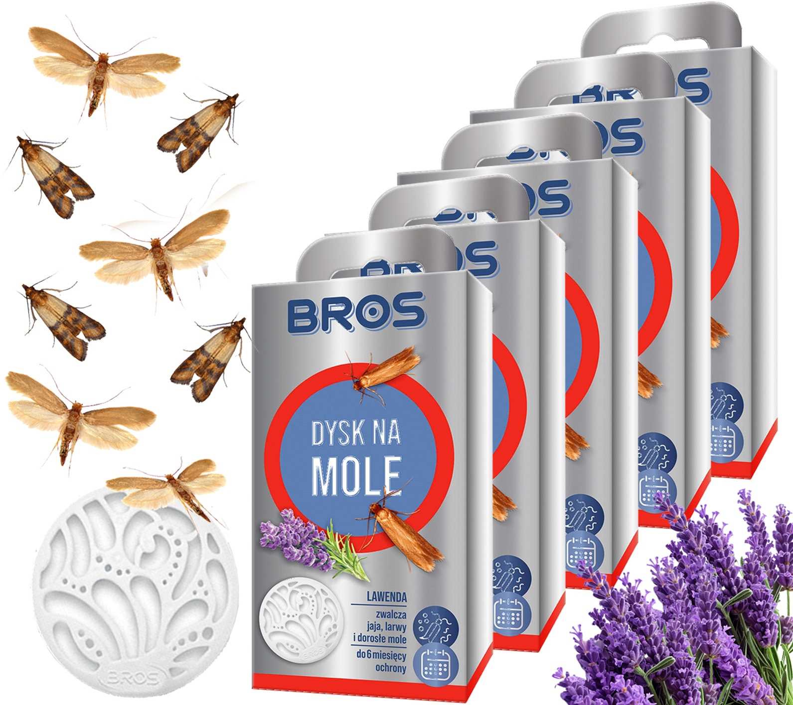 bros - dysk na mole lawenda - 5 szt.