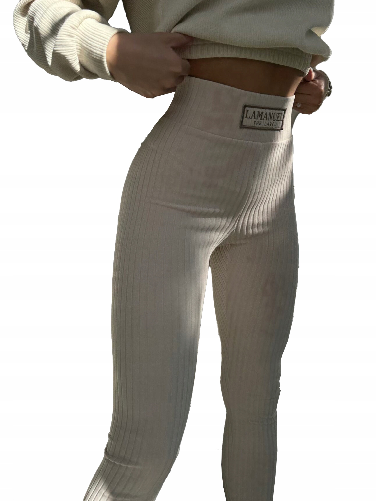 la manuel - legginsy soft touch beż - m