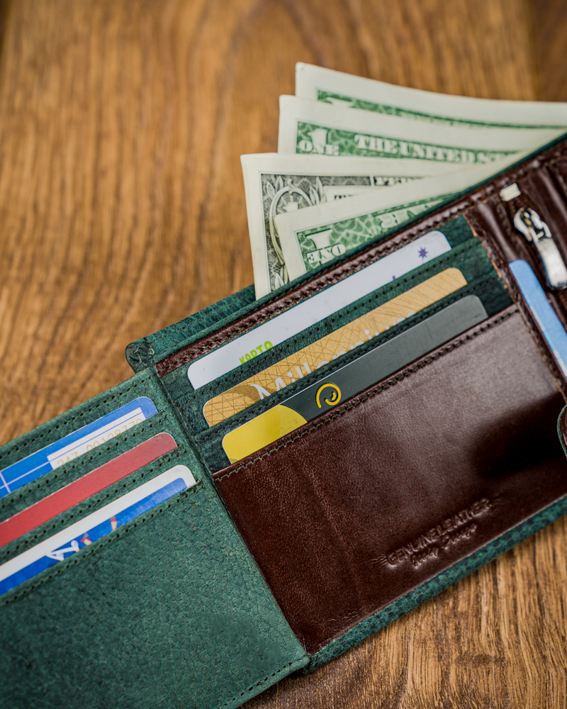 piękny kolorowy, skórzany portfel męski - forever young®