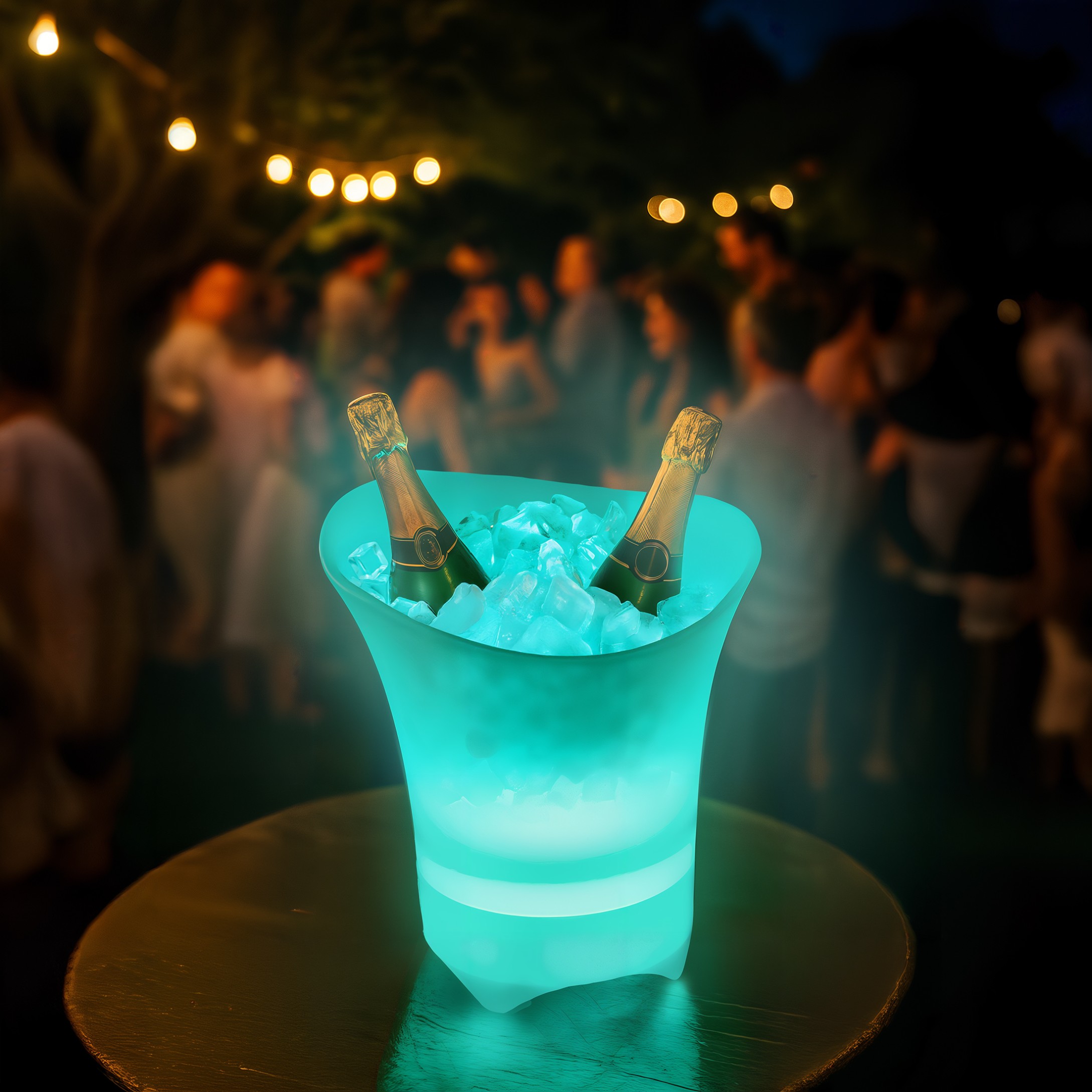 pojemnik wiaderko na lód rgb z oświetleniem led cooler 5l głośnik bluetooth