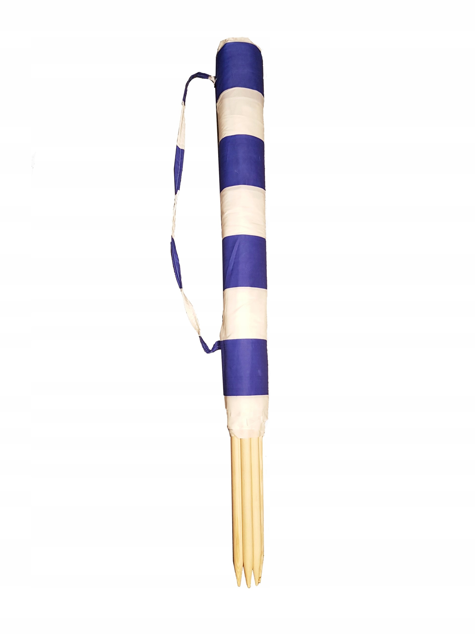 parawan plażowy 6m biało niebieski pasy