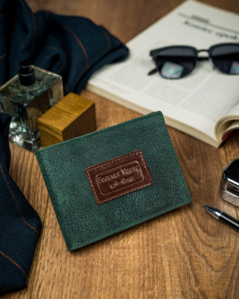 piękny kolorowy, skórzany portfel męski - forever young®