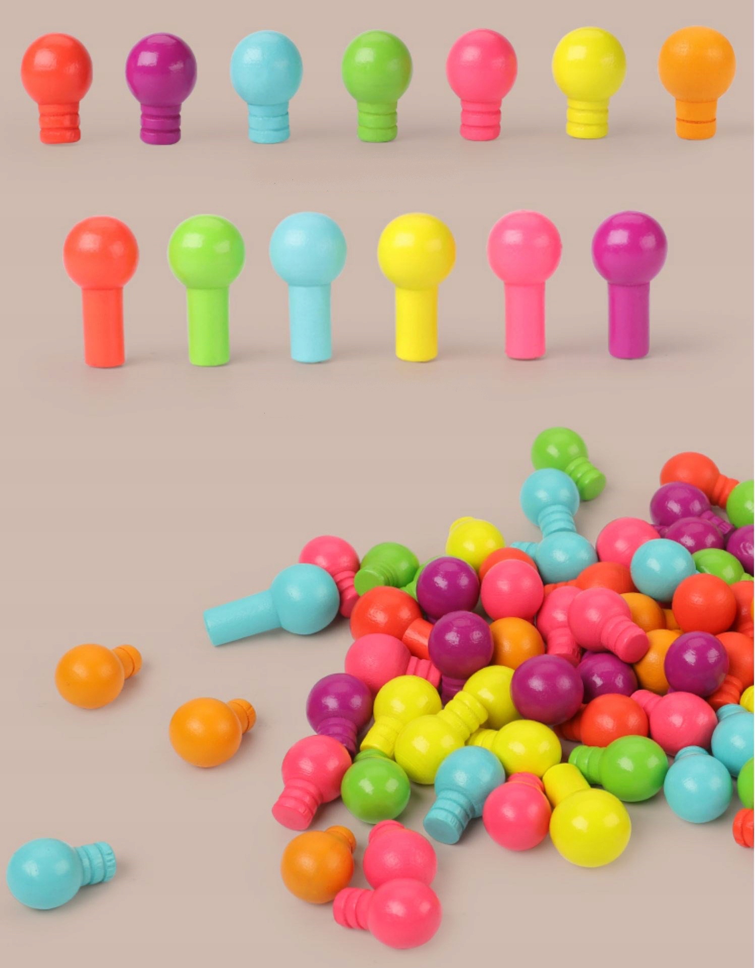 drewniane klocki grzybki jhtoy-617