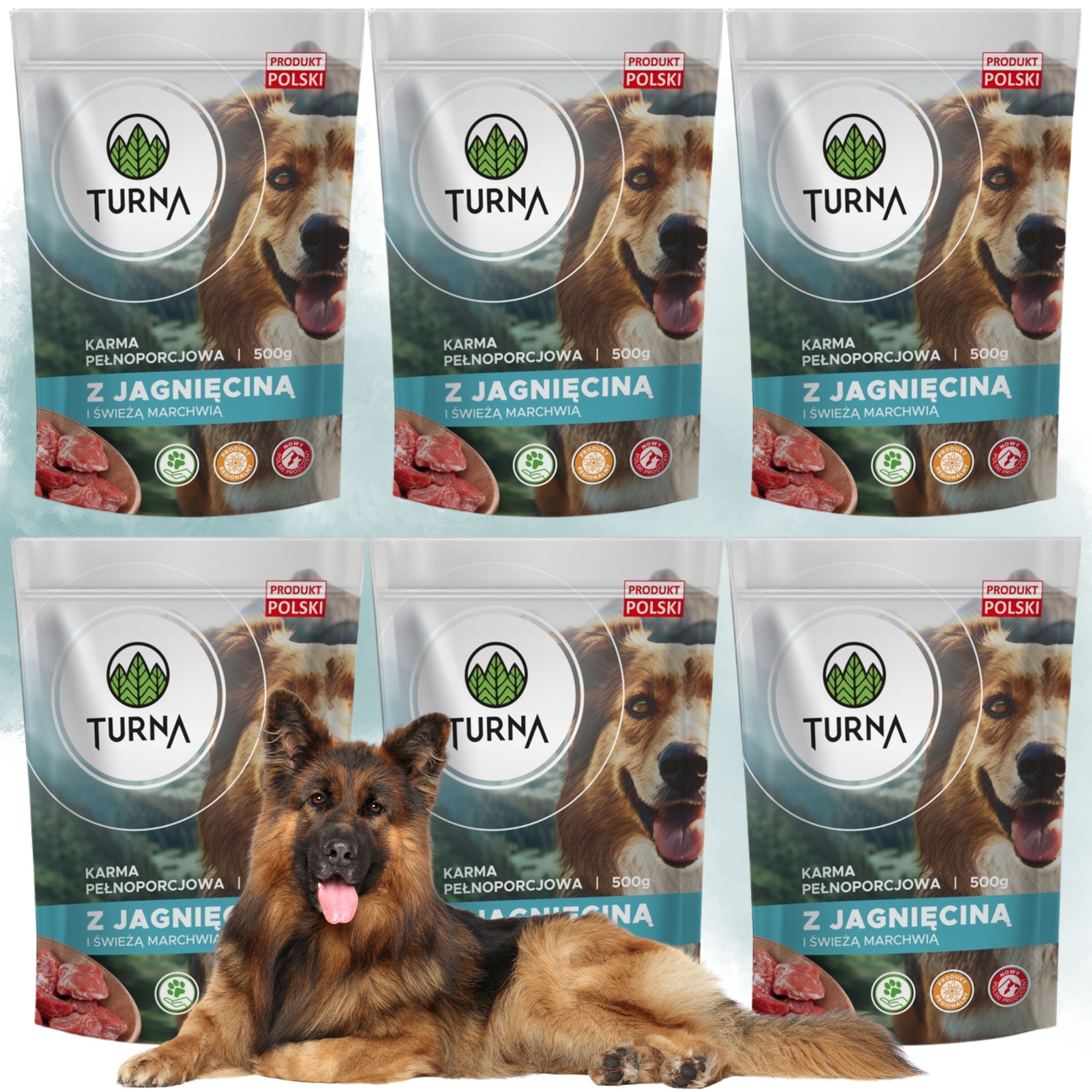 mokra karma dla psa jagnięcina turna 500g alergia psów naturalny skład karm