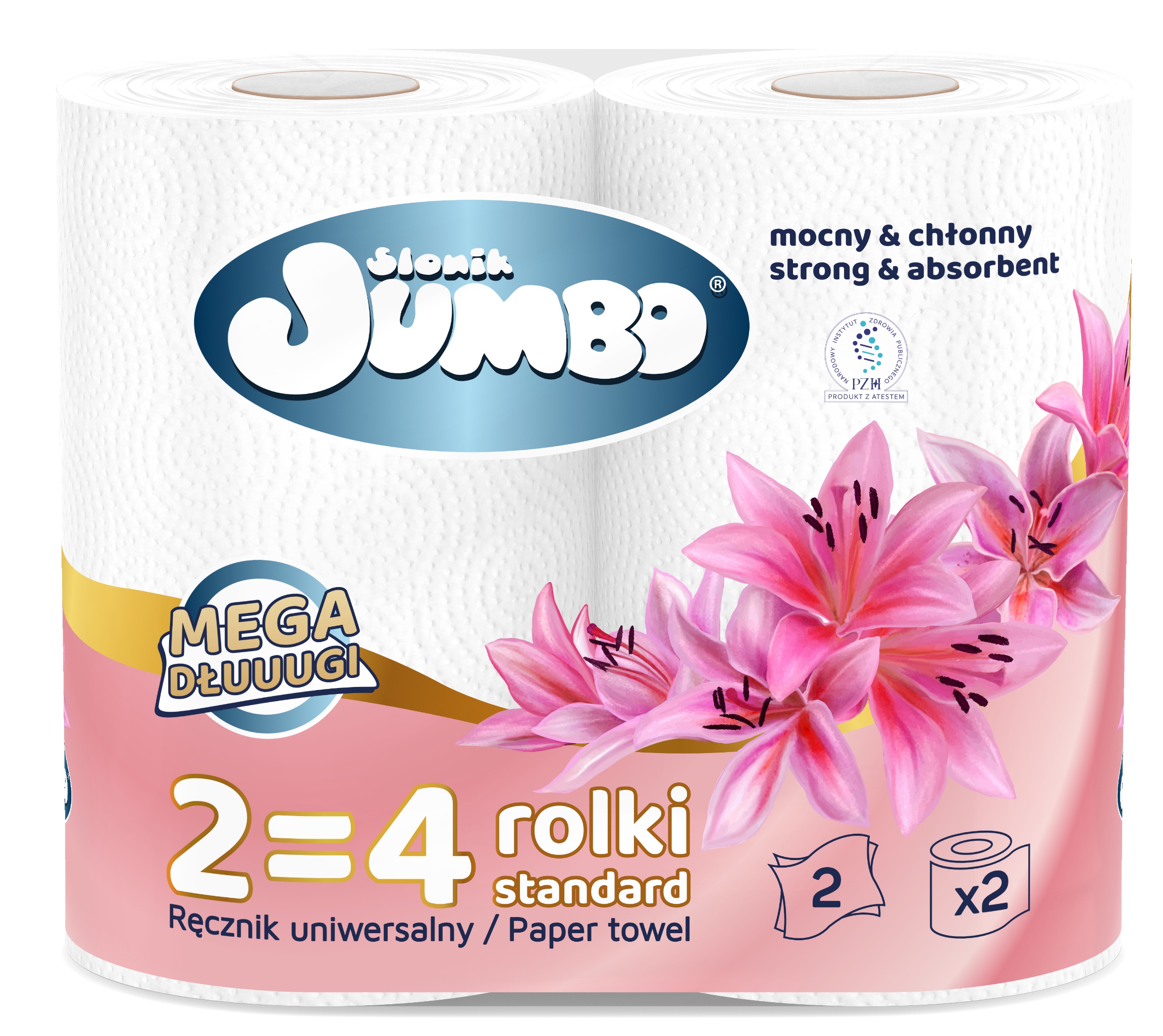 ręcznik papierowy 2r słonik jumbo mega dłuuugi biały 2w - 30 rolek