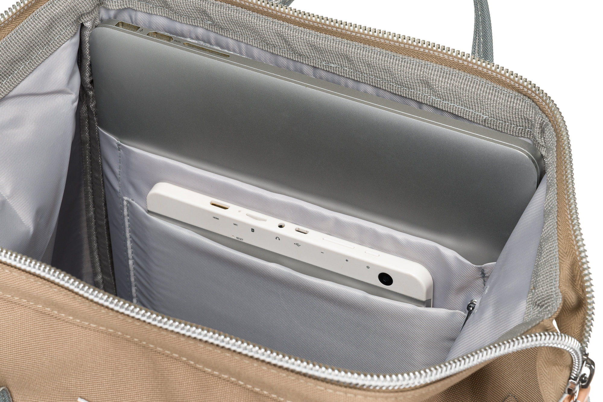 plecak materiałowy ptn beta-6072 khaki+gray