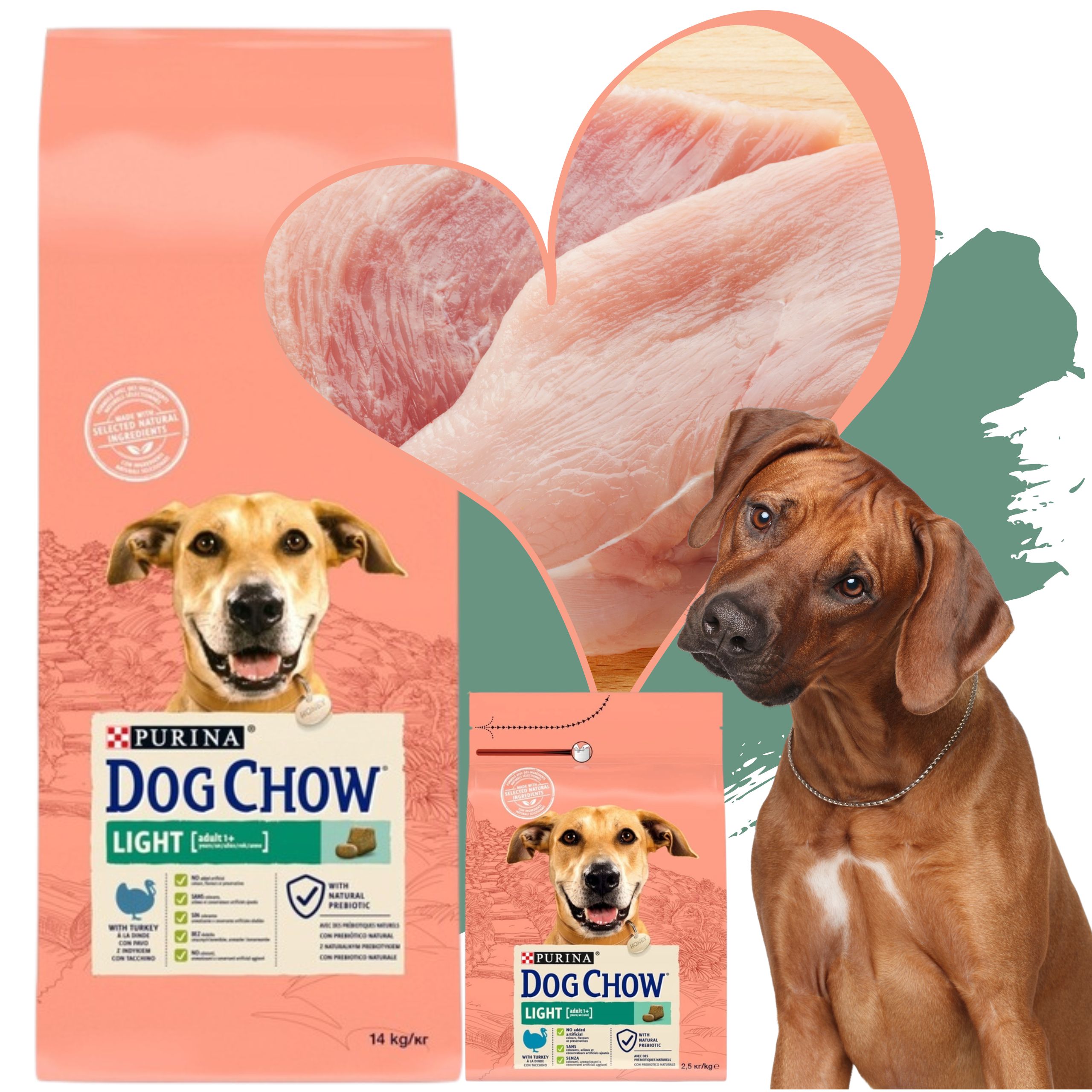 sucha karma psa purina dog chow indyk z prebiotykiem 14kg + 2,5kg gratis